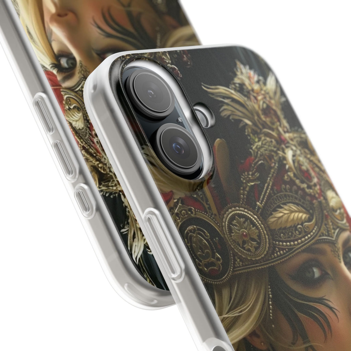 Aztec Fireheart Queen – Flexi Phone Case (iPhone & Samsung • Clear TPU • Made in USA • Personalized Option)