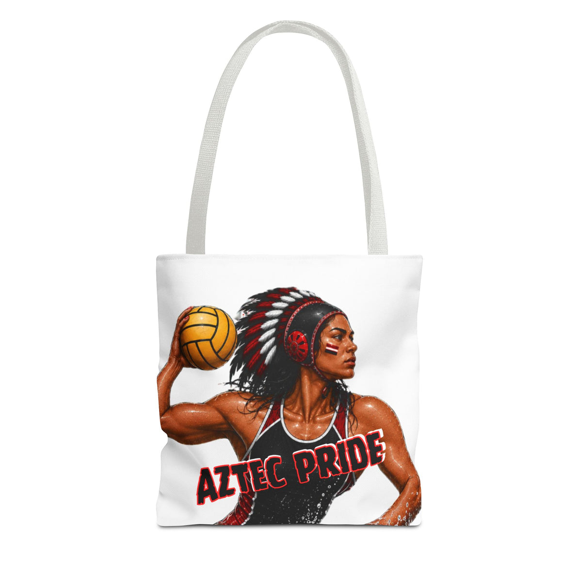 Aztec Water Polo Warrior Tote Bag | Aztec-Inspired AI Art • Made & Shipped in the USA • 🚚 FREE USA Shipping • FREE Personalization