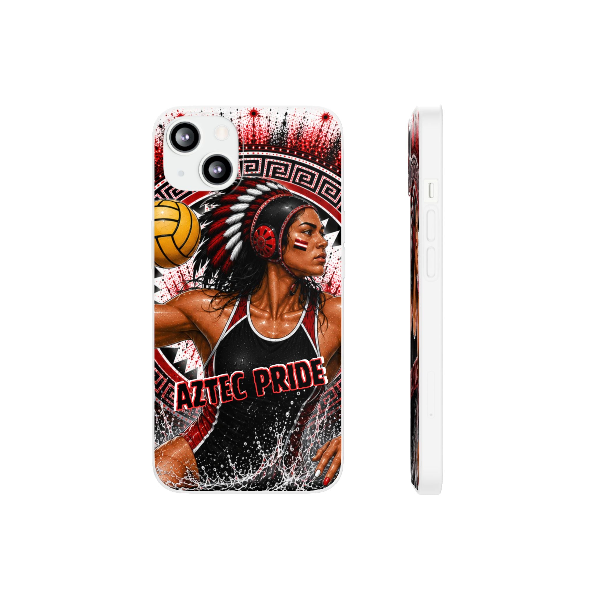 Aztec Water Polo Warrior – Flexi Phone Case (iPhone & Samsung • Clear TPU • Made in USA • Personalized Option)