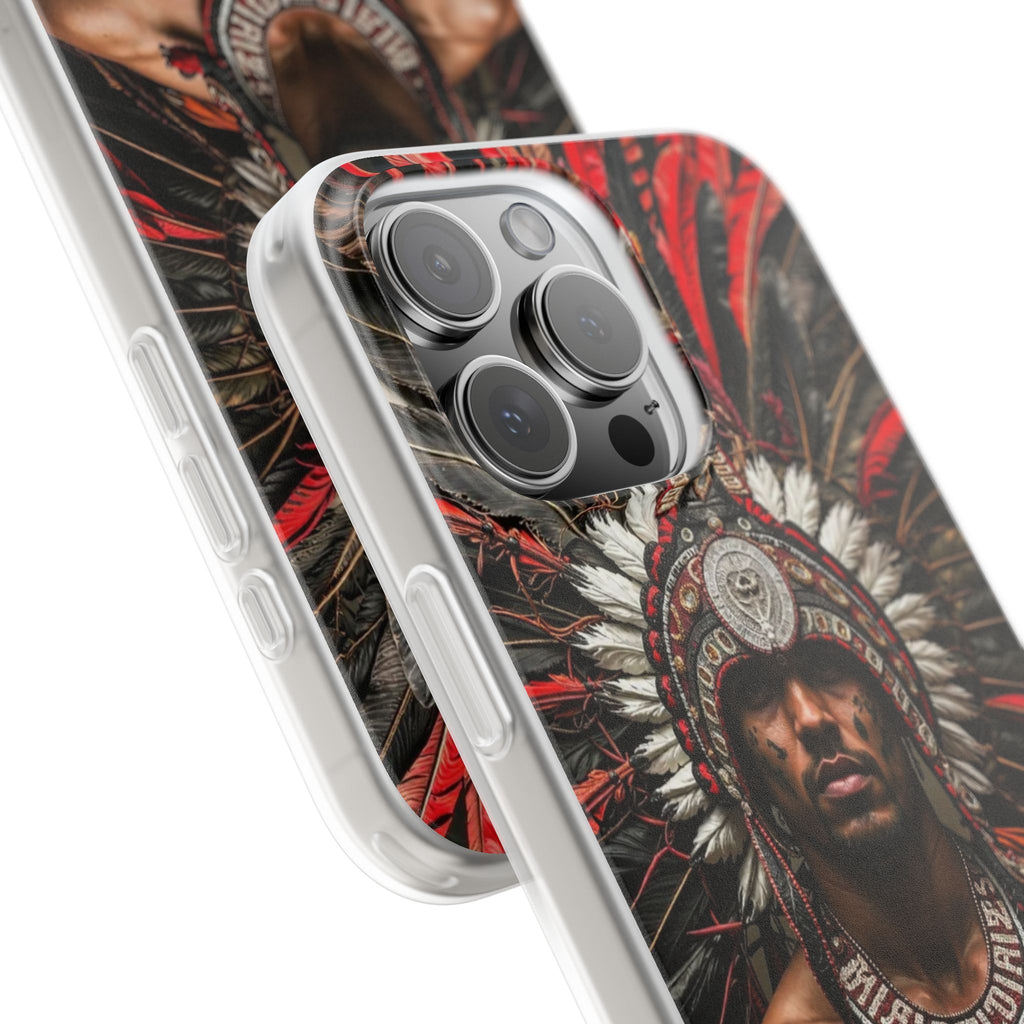 Aztec Warrior Eagle – Flexi Phone Case (iPhone & Samsung • Clear TPU • Made in USA • Personalized Option)