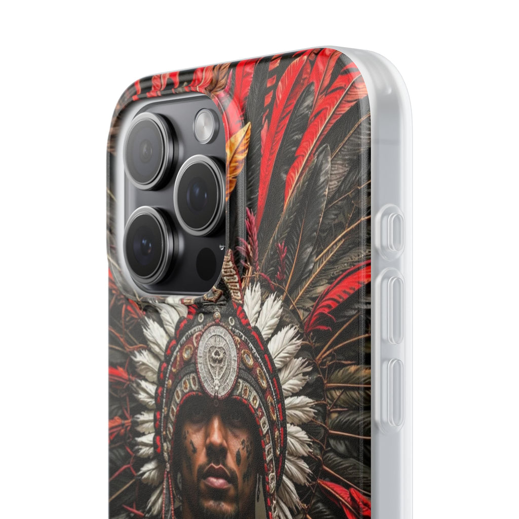 Aztec Warrior Eagle – Flexi Phone Case (iPhone & Samsung • Clear TPU • Made in USA • Personalized Option)