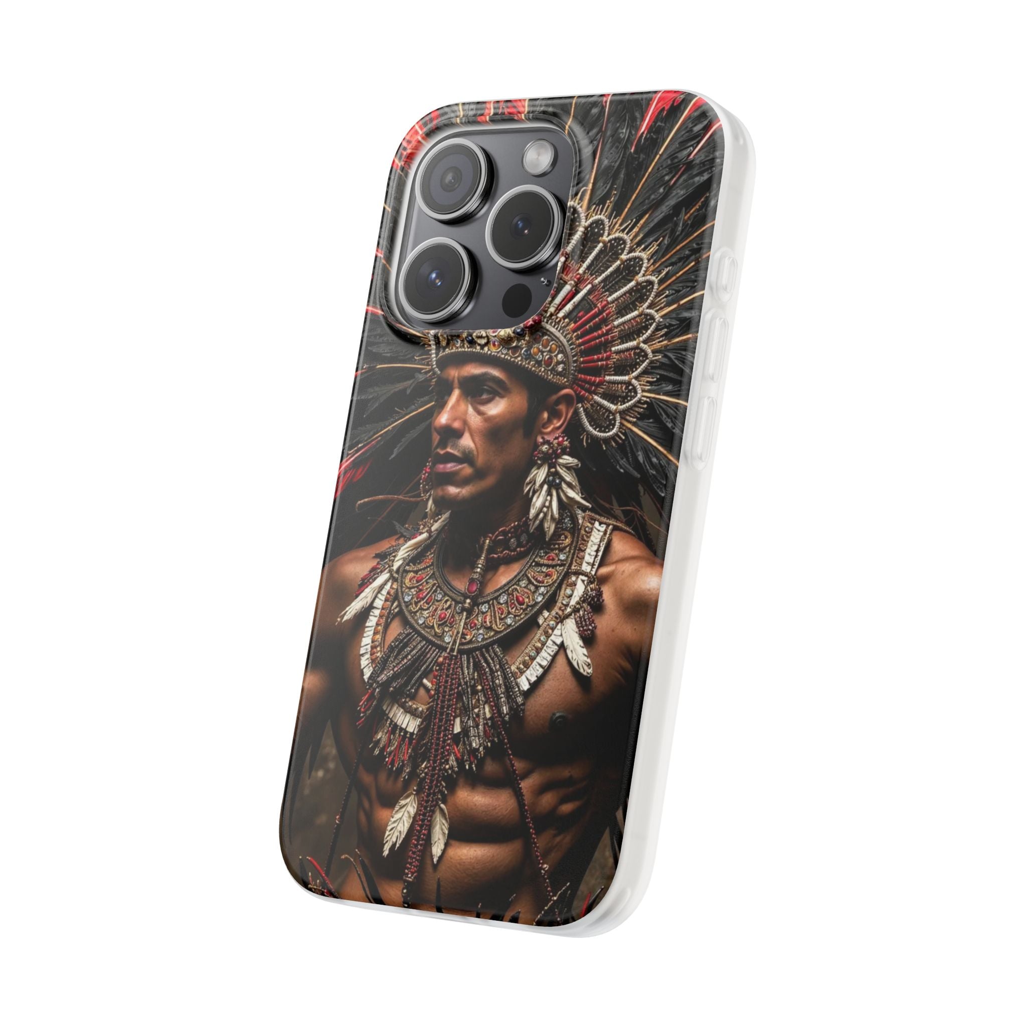 Aztec Sun Guardian – Flexi Phone Case (iPhone & Samsung • Clear TPU • Made in USA • Personalized Option)