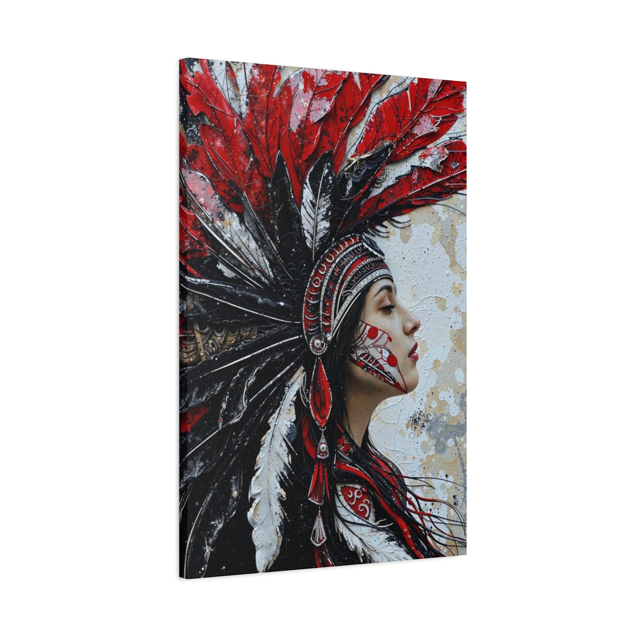 Aztec Silent Goddess – Bold Aztec Wall Art Canvas