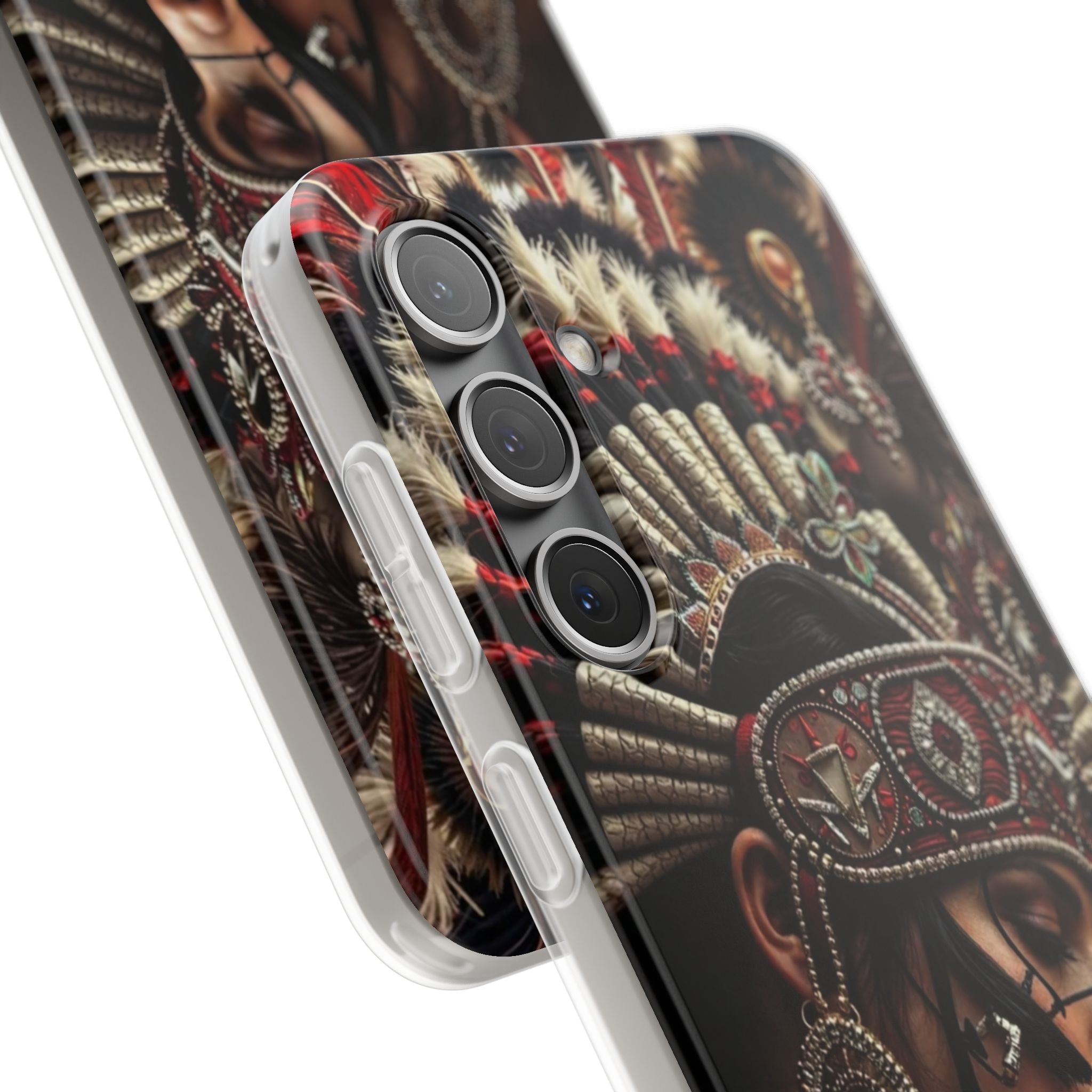 Aztec Goddess Spirit – Flexi Phone Case (iPhone & Samsung • Clear TPU • Made in USA • Personalized Option)