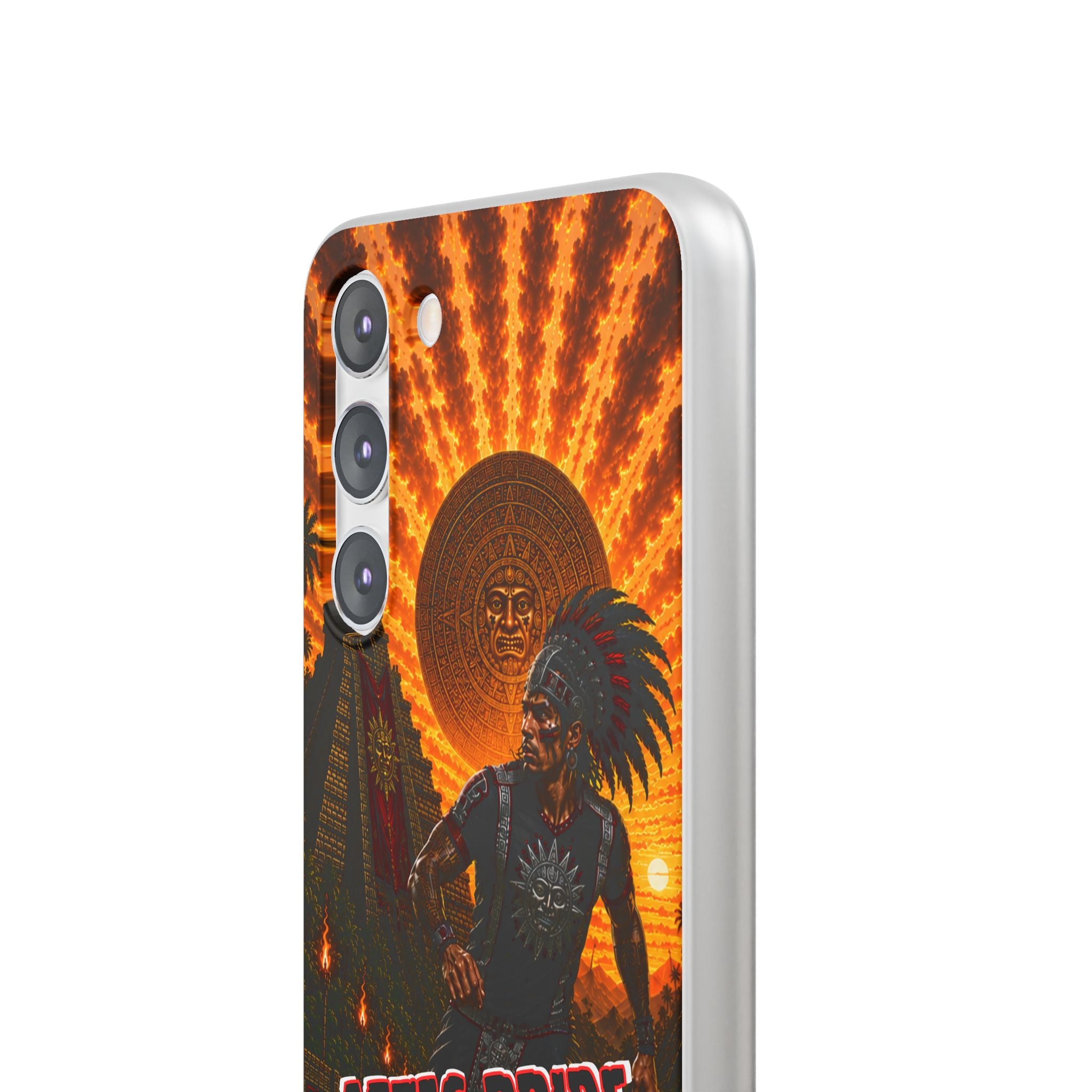 Aztec Soccer Male Warrior – Flexi Phone Case (iPhone & Samsung • Clear TPU • Made & Shipped in the USA • 🚚 FREE USA Shipping • Personalized Option)