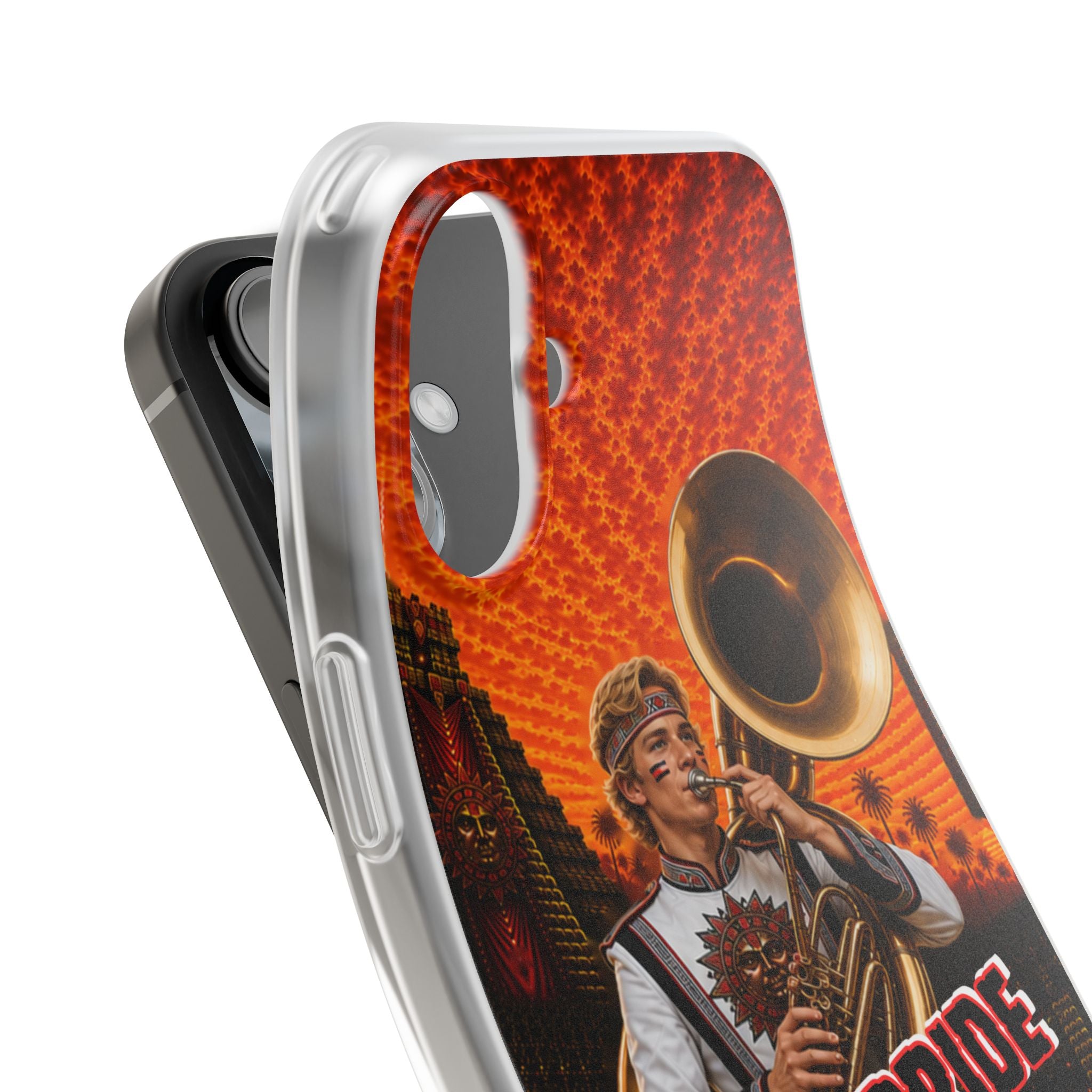 Aztec Band Warrior – Flexi Phone Case (iPhone & Samsung • Clear TPU • Made & Shipped in the USA • 🚚 FREE USA Shipping • Personalized Option)