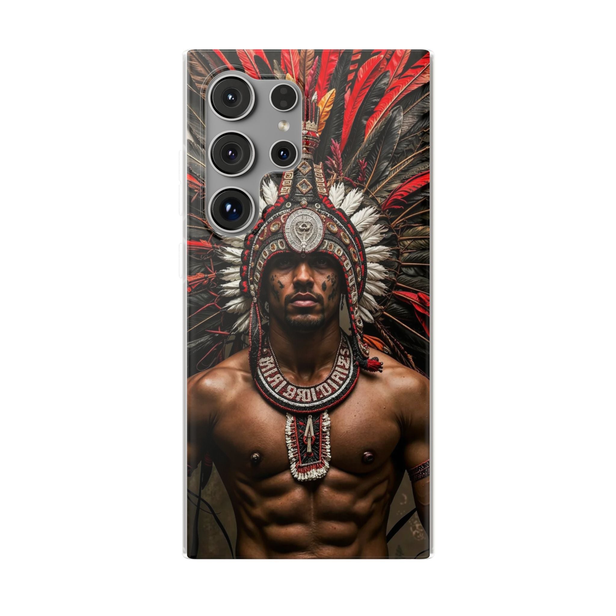 Aztec Warrior Eagle – Flexi Phone Case (iPhone & Samsung • Clear TPU • Made in USA • Personalized Option)