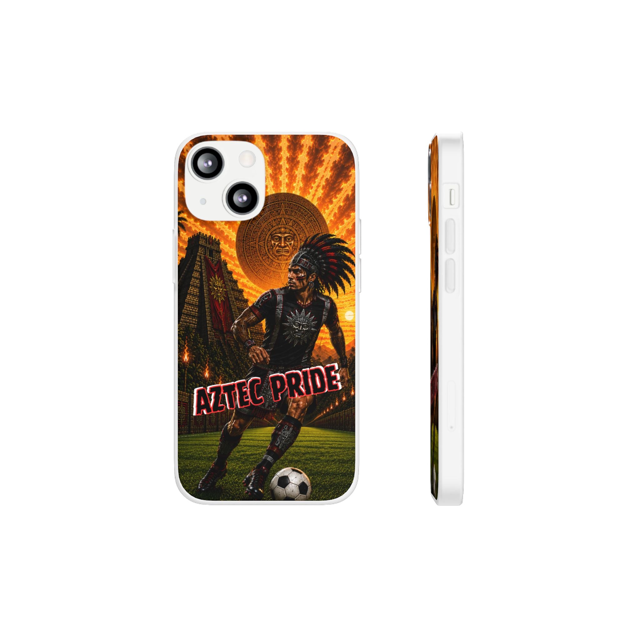 Aztec Soccer Male Warrior – Flexi Phone Case (iPhone & Samsung • Clear TPU • Made & Shipped in the USA • 🚚 FREE USA Shipping • Personalized Option)