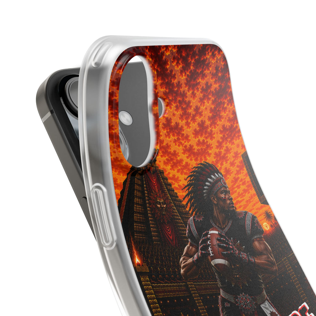 Aztec Football Warrior – Flexi Phone Case (iPhone & Samsung • Clear TPU • Made & Shipped in the USA • 🚚 FREE USA Shipping • Personalized Option)