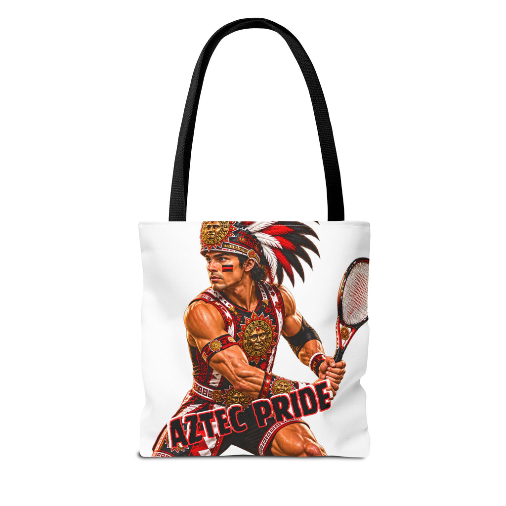Aztec Tennis Male Warrior Tote Bag | Aztec-Inspired AI Art • Made & Shipped in the USA • 🚚 FREE USA Shipping • FREE Personalization