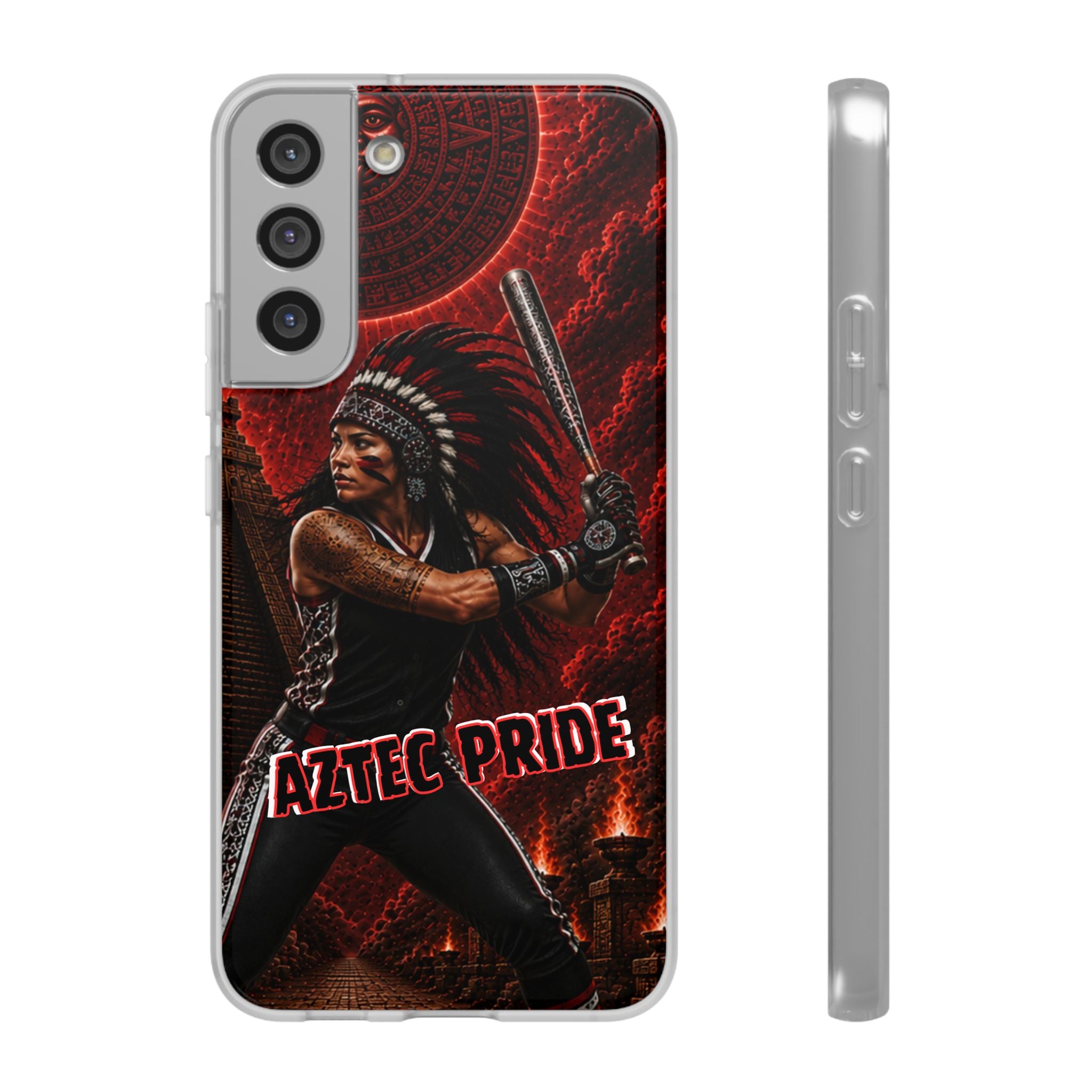 Aztec Softball Warrior – Flexi Phone Case (iPhone & Samsung • Clear TPU • Made in USA • Personalized Option)