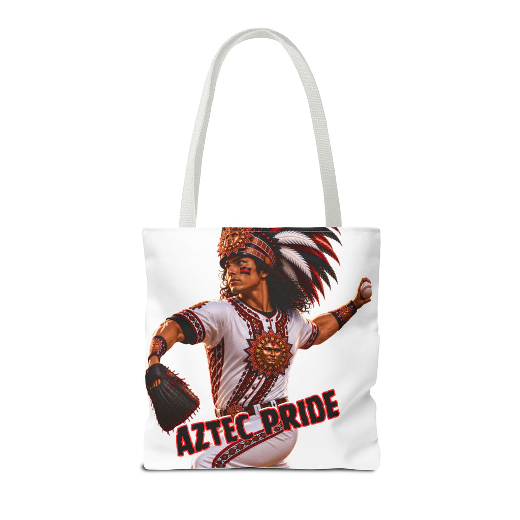 Aztec Baseball Warrior Tote Bag | Aztec-Inspired AI Art • Made & Shipped in the USA • 🚚 FREE USA Shipping • FREE Personalization