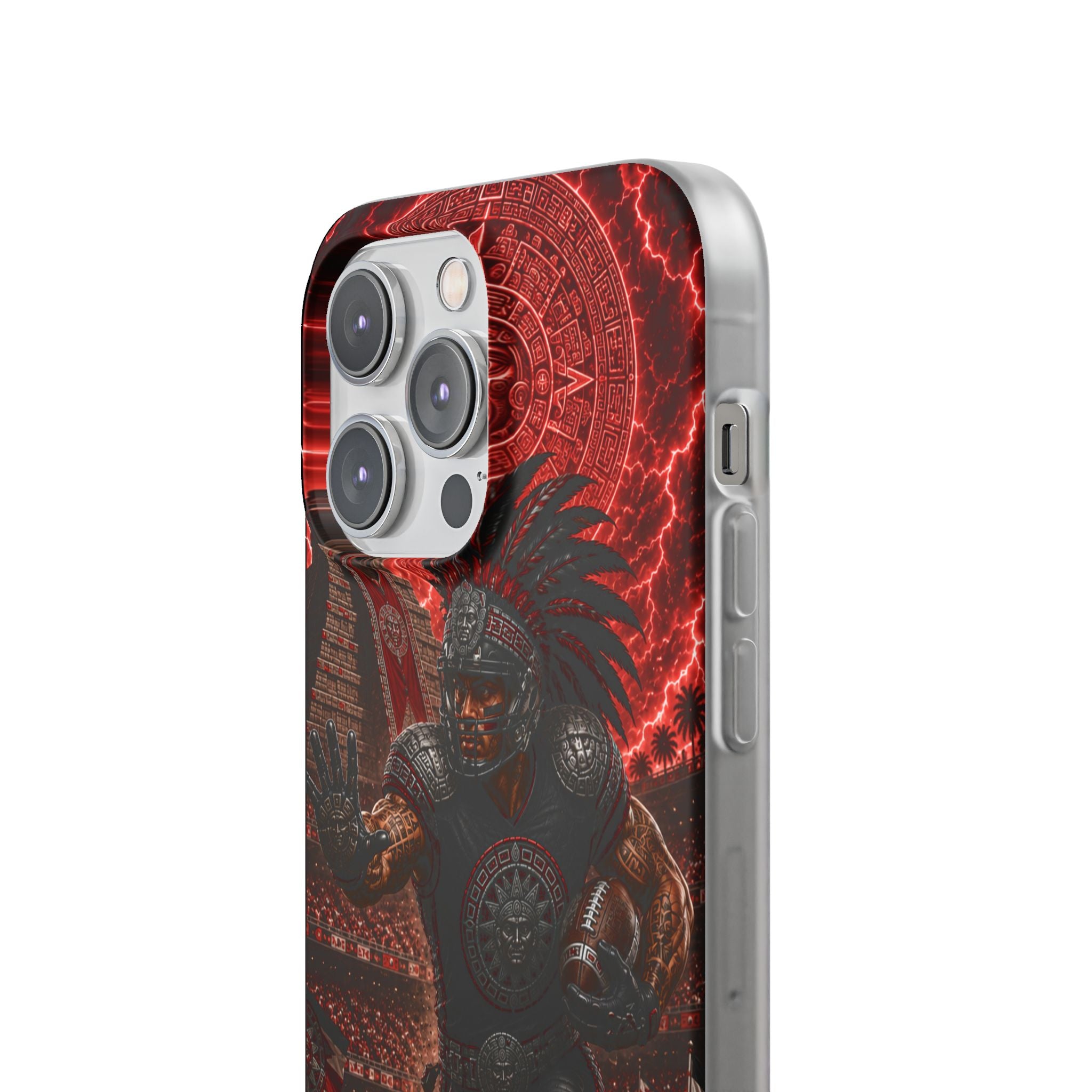 Aztec Football Warrior – Flexi Phone Case (iPhone & Samsung • Clear TPU • Made in USA • Personalized Option)