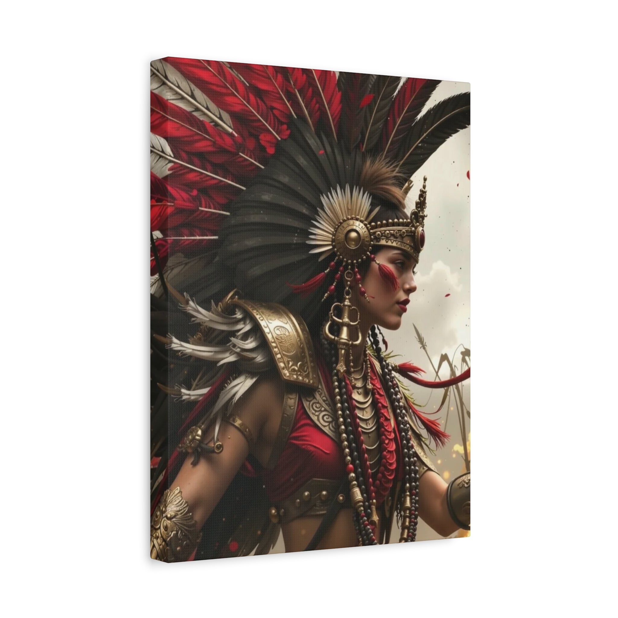 Aztec Warrior Queen – Bold Aztec Wall Art Canvas