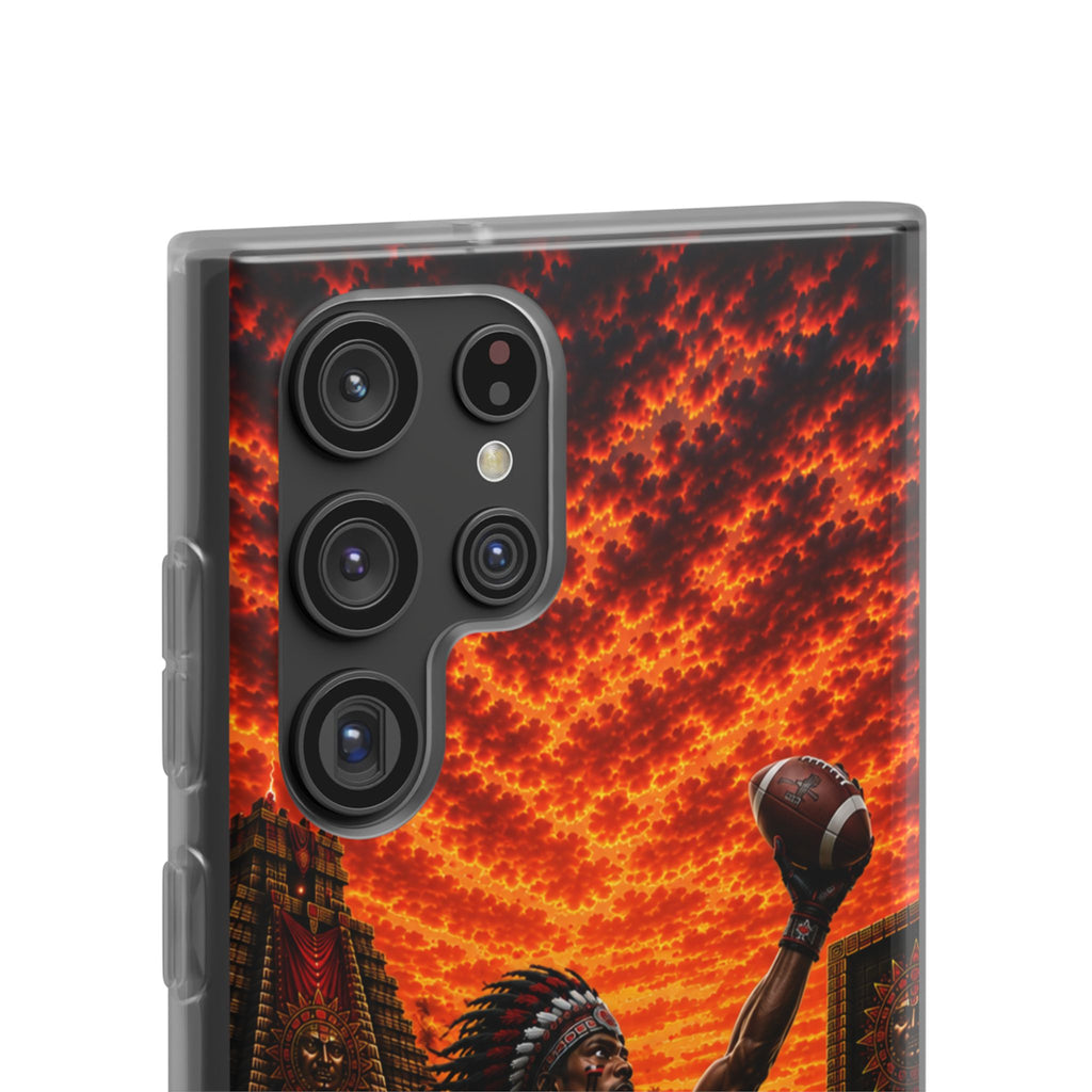 Aztec Football Warrior – Flexi Phone Case (iPhone & Samsung • Clear TPU • Made & Shipped in the USA • 🚚 FREE USA Shipping • Personalized Option)