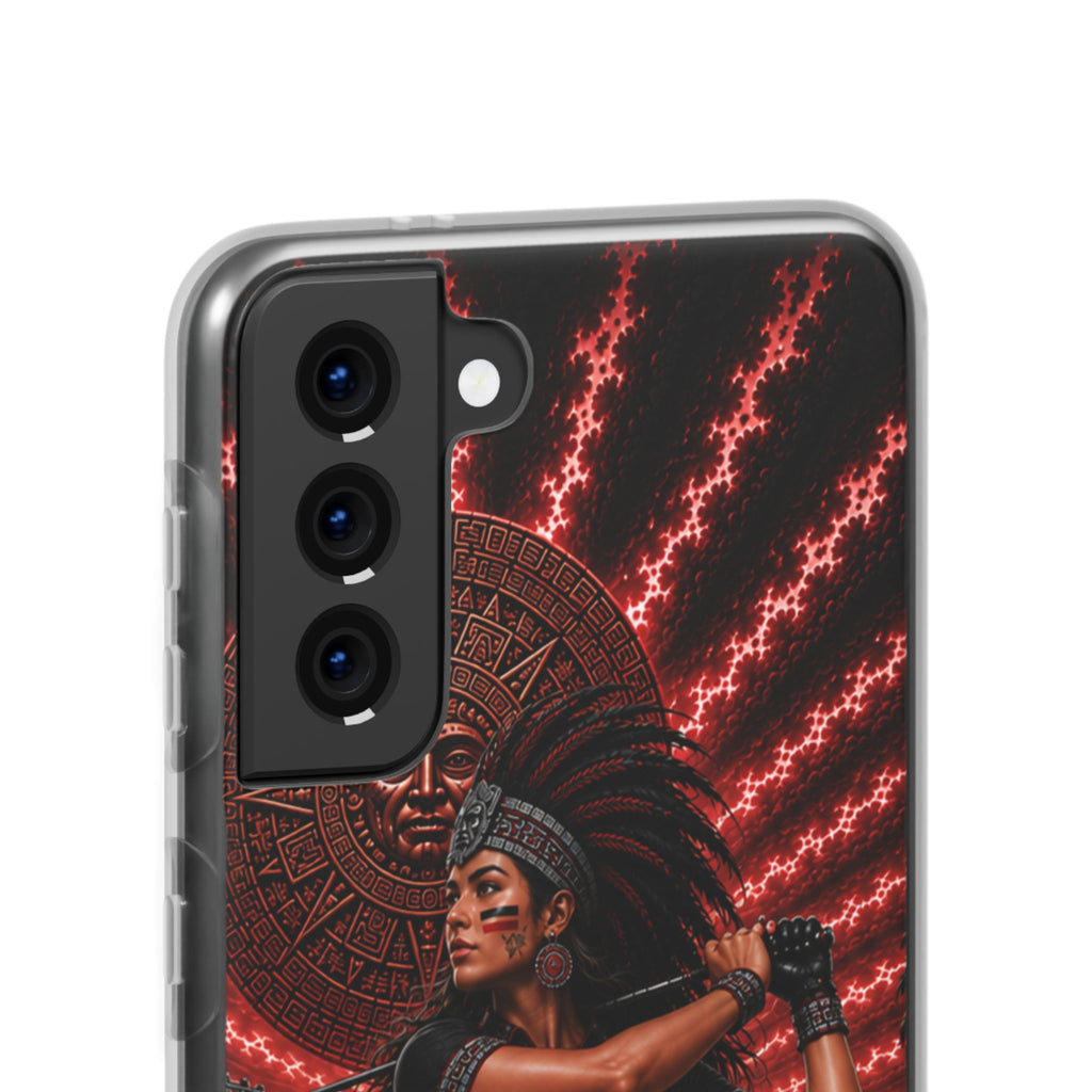 Aztec Golf Female Warrior – Flexi Phone Case (iPhone & Samsung • Clear TPU • Made & Shipped in the USA • 🚚 FREE USA Shipping • Personalized Option)