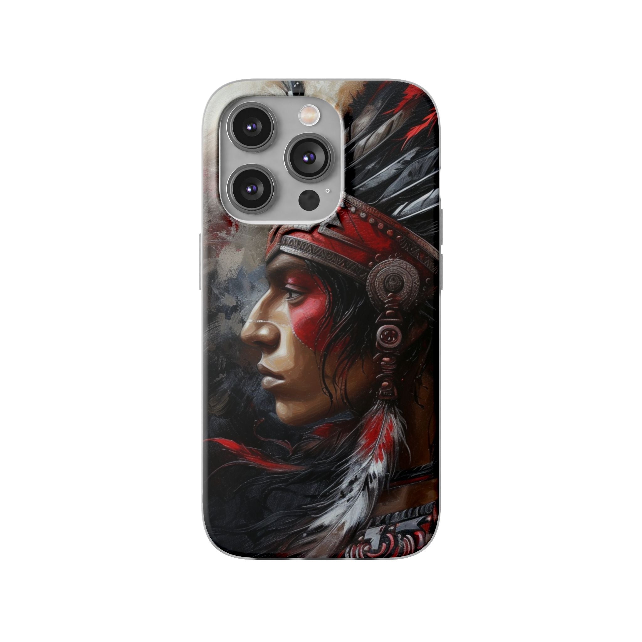 Aztec Silent Warrior – Flexi Phone Case (iPhone & Samsung • Clear TPU • Made in USA • Personalized Option)