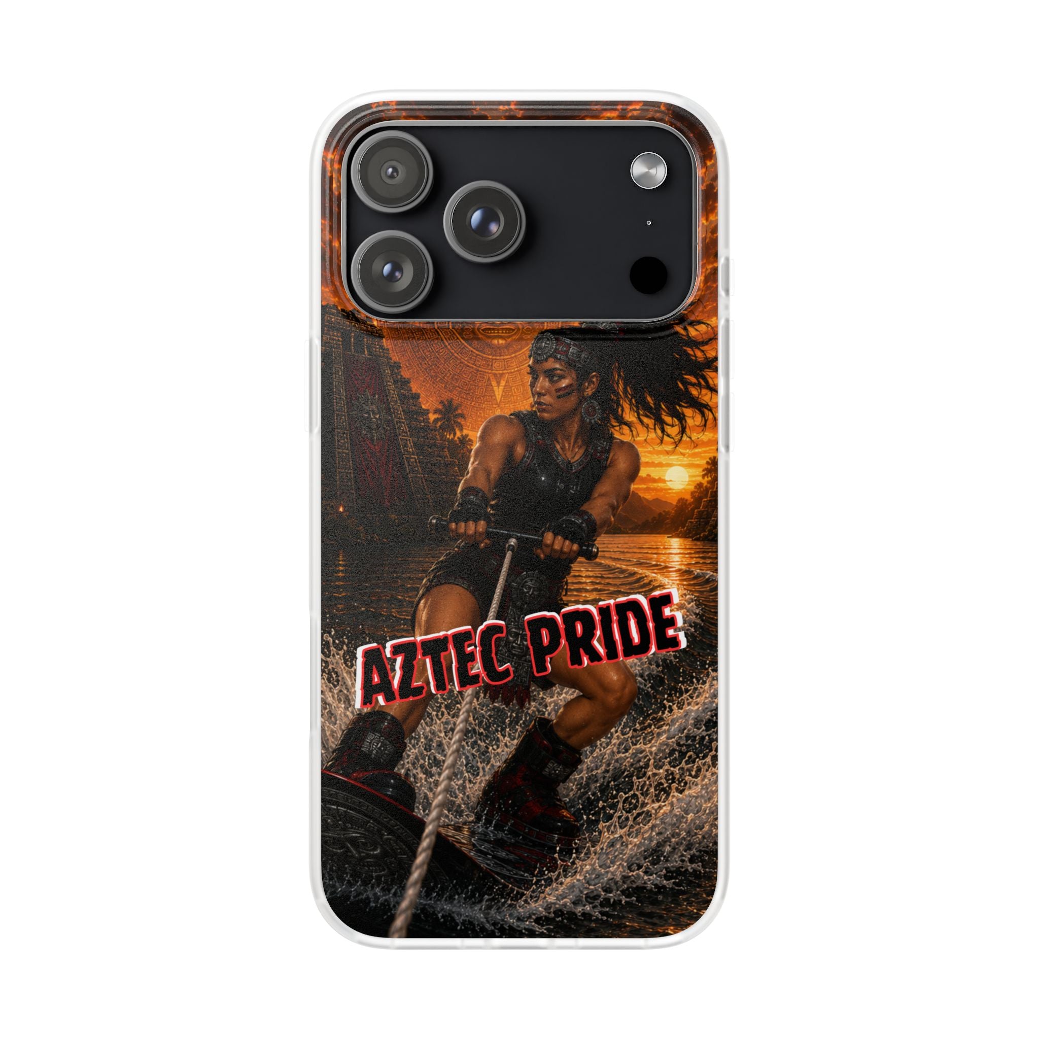 Aztec Wakeboard Female Warrior – Flexi Phone Case (iPhone & Samsung • Clear TPU • Made & Shipped in the USA • 🚚 FREE USA Shipping • Personalized Option)