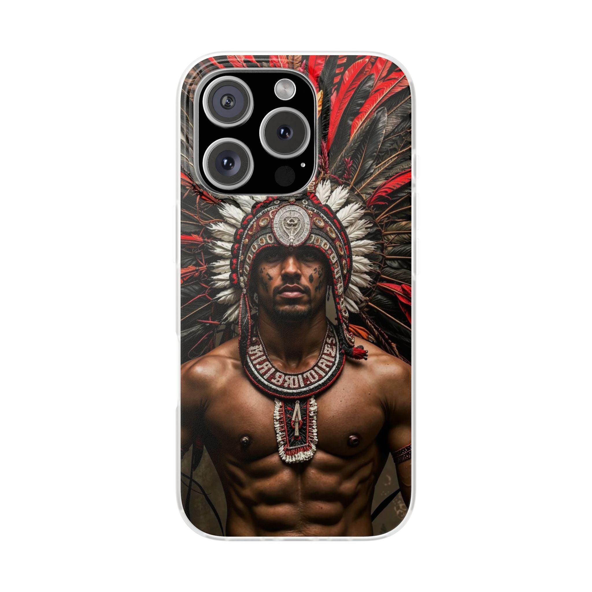 Aztec Warrior Eagle – Flexi Phone Case (iPhone & Samsung • Clear TPU • Made in USA • Personalized Option)