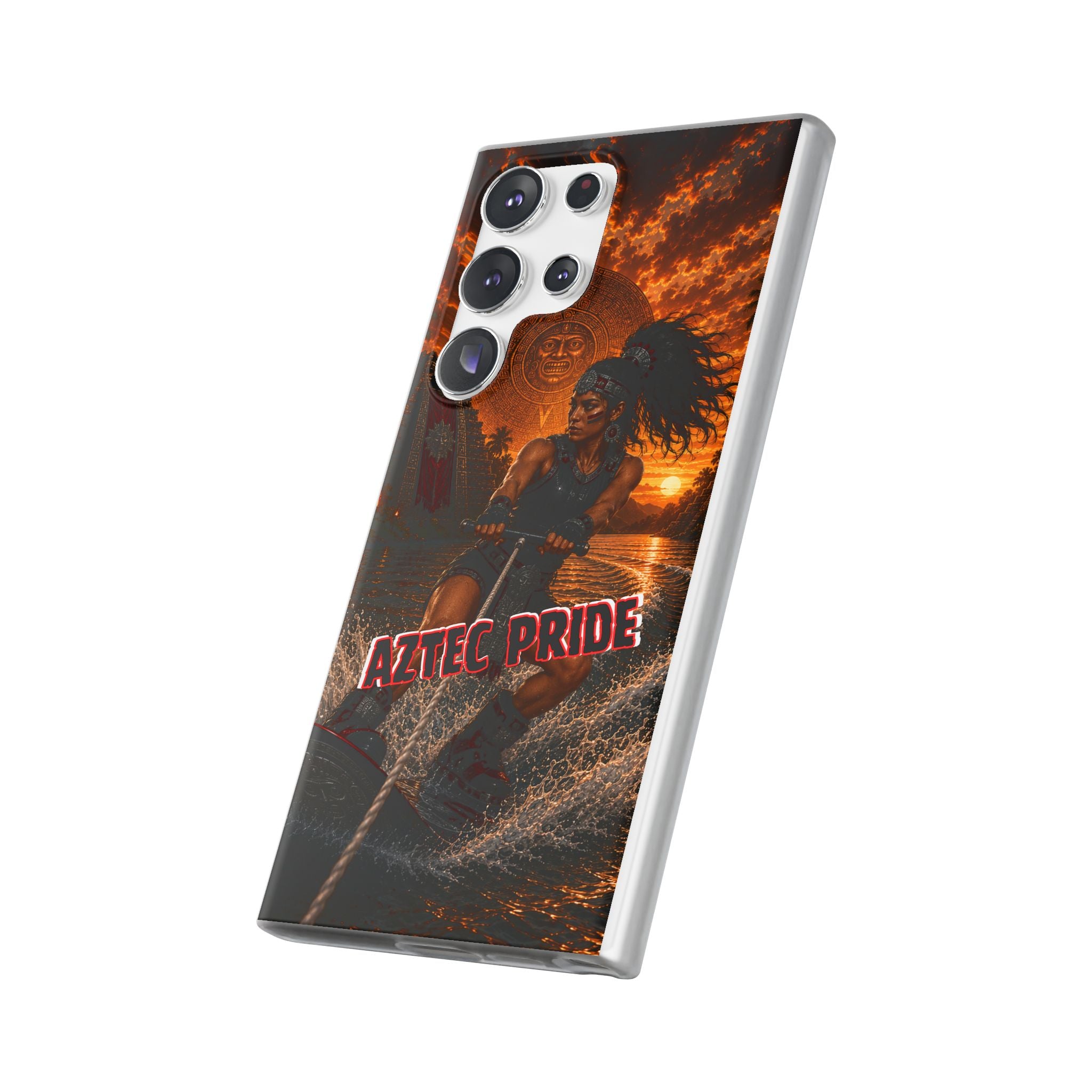 Aztec Wakeboard Female Warrior – Flexi Phone Case (iPhone & Samsung • Clear TPU • Made & Shipped in the USA • 🚚 FREE USA Shipping • Personalized Option)