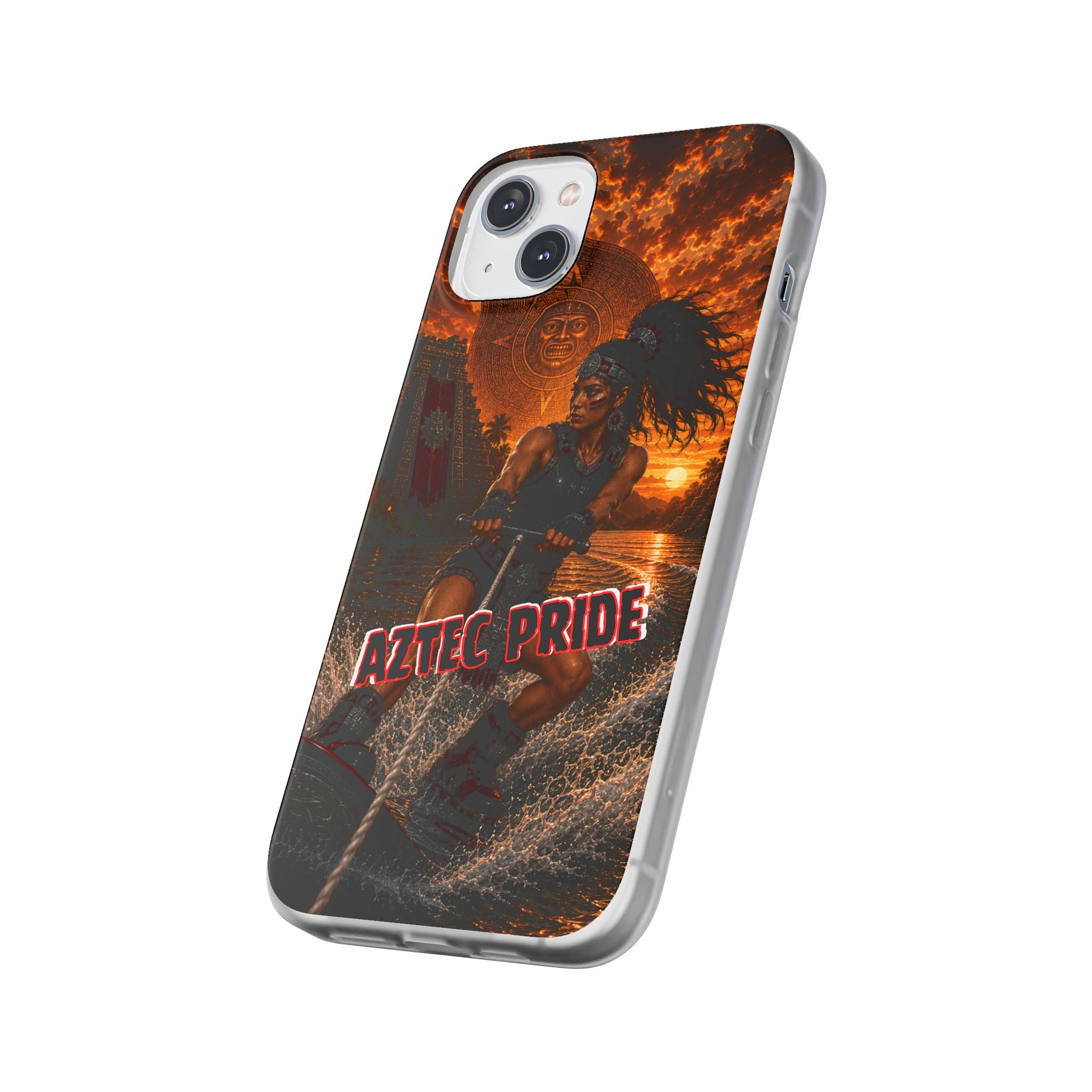 Aztec Wakeboard Female Warrior – Flexi Phone Case (iPhone & Samsung • Clear TPU • Made & Shipped in the USA • 🚚 FREE USA Shipping • Personalized Option)