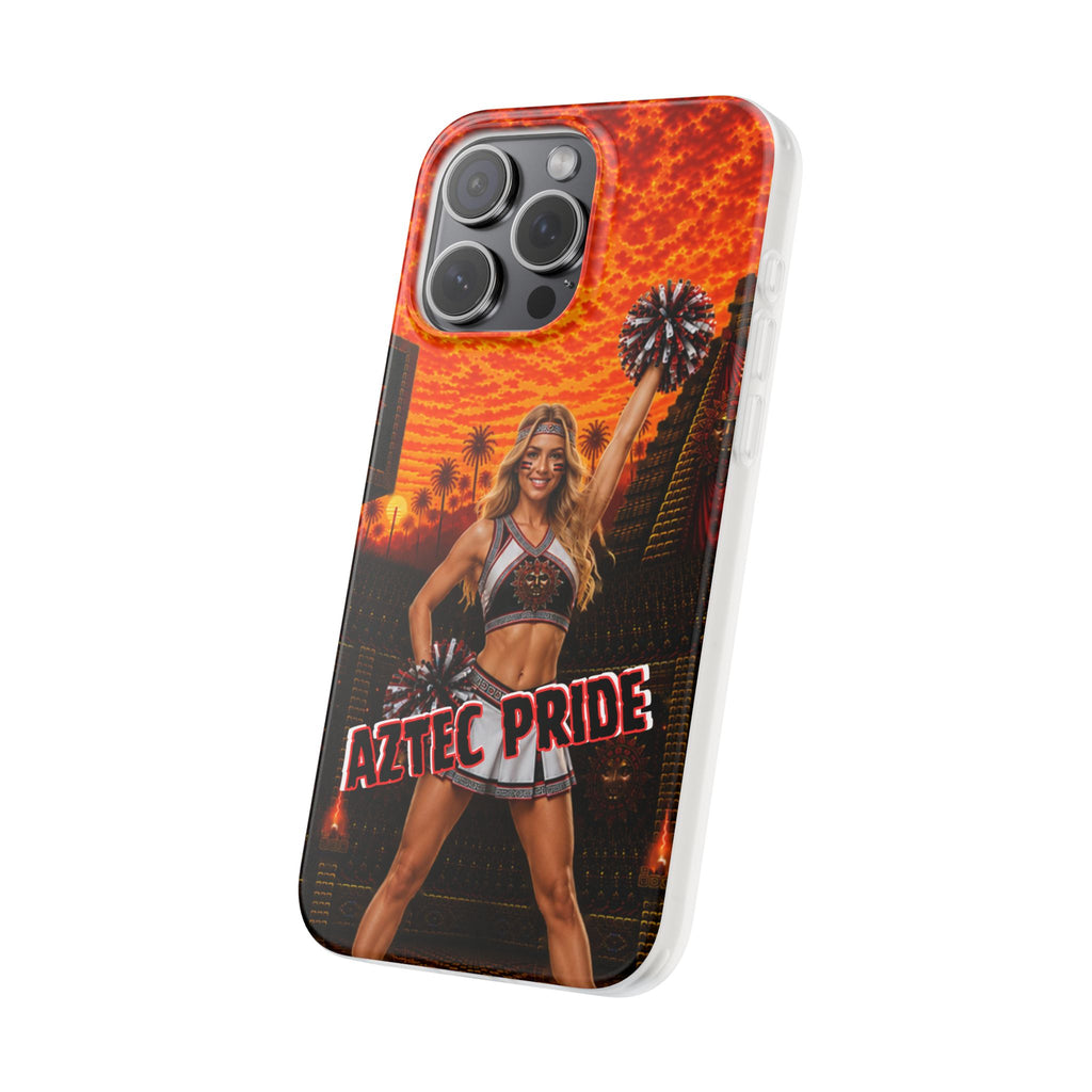 Aztec Cheerleader Warrior – Flexi Phone Case (iPhone & Samsung • Clear TPU • Made & Shipped in the USA • 🚚 FREE USA Shipping • Personalized Option)