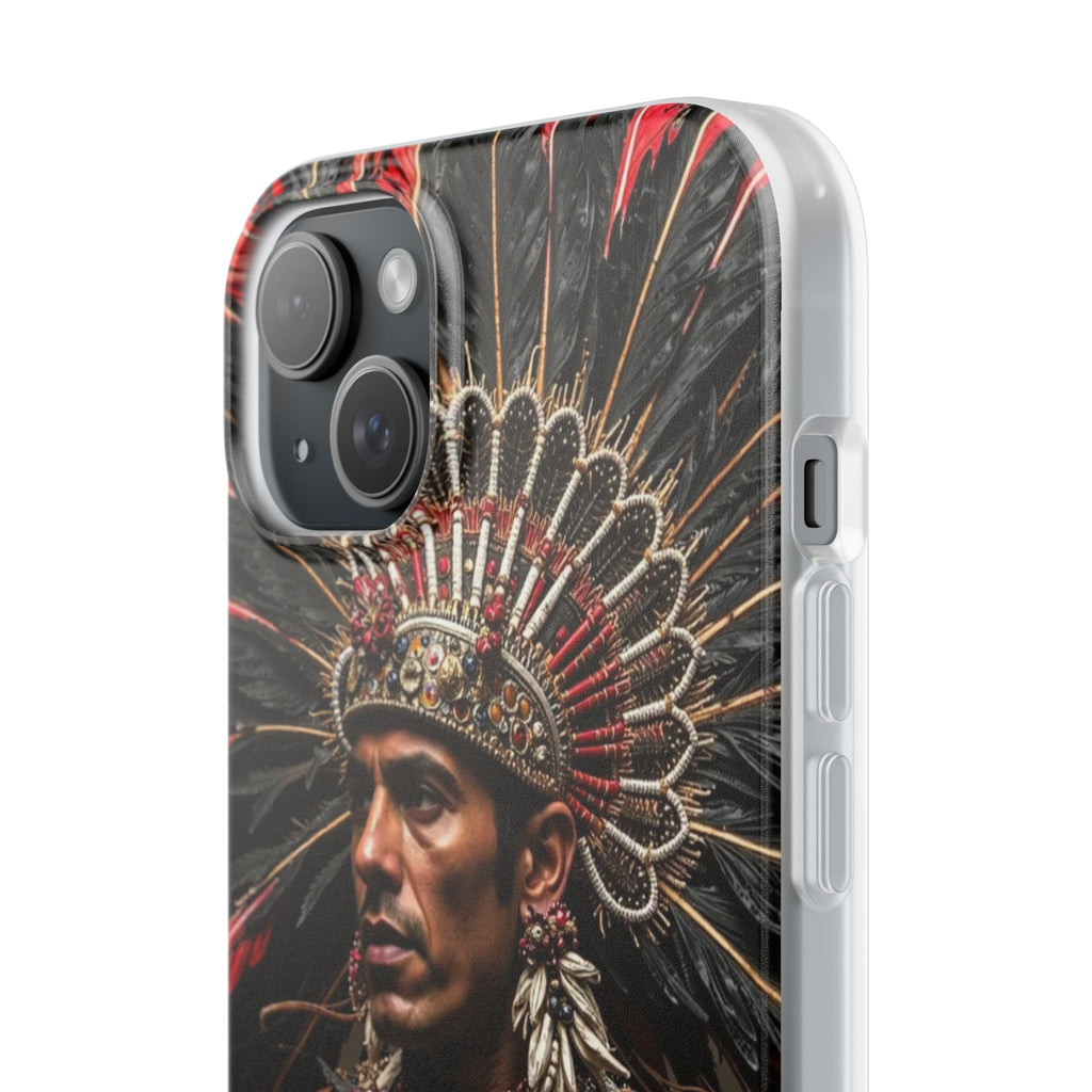 Aztec Sun Guardian – Flexi Phone Case (iPhone & Samsung • Clear TPU • Made in USA • Personalized Option)