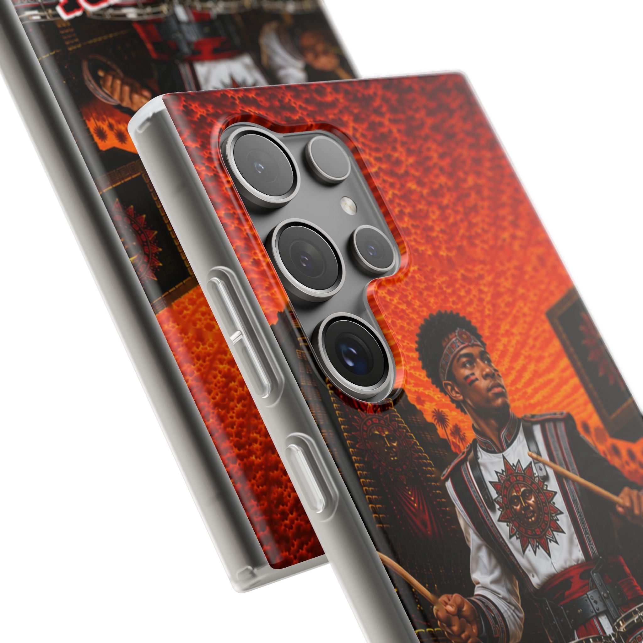 Aztec Band Warrior – Flexi Phone Case (iPhone & Samsung • Clear TPU • Made & Shipped in the USA • 🚚 FREE USA Shipping • Personalized Option)