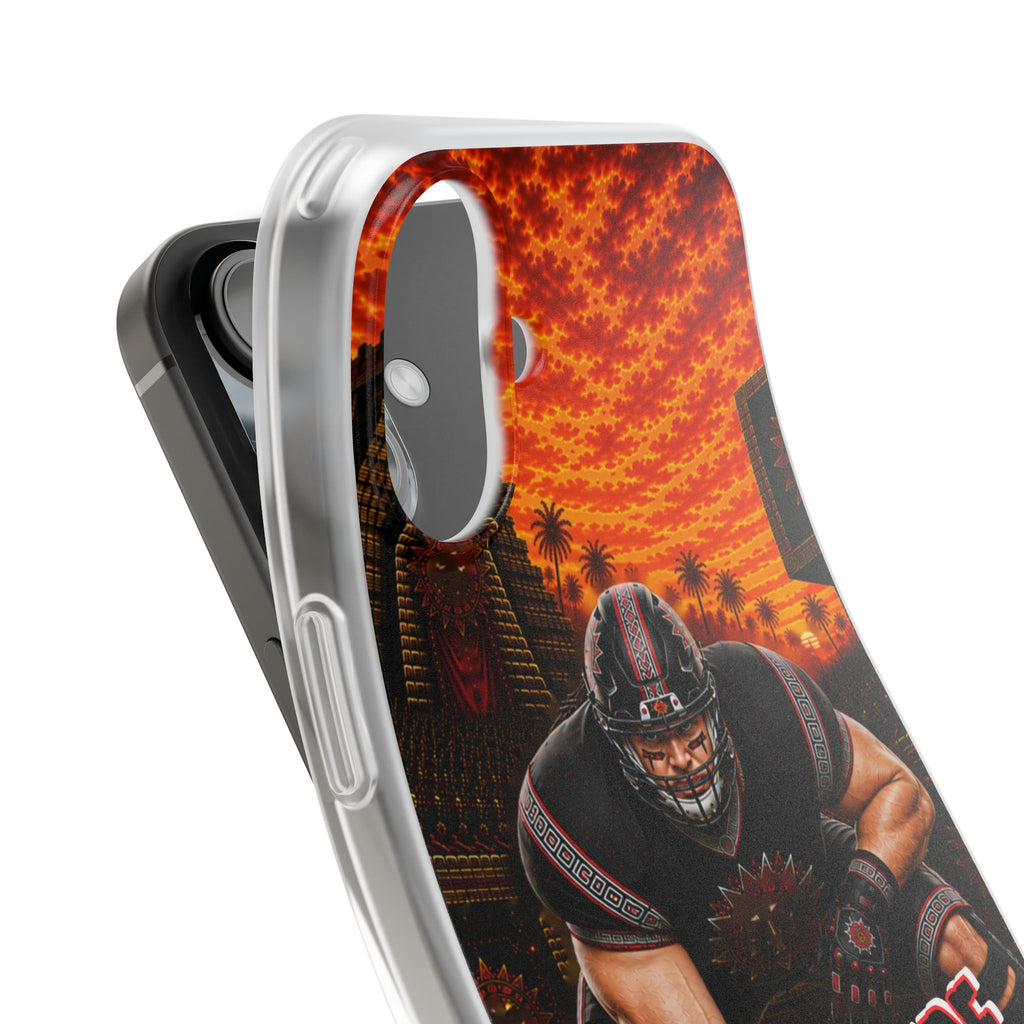 Aztec Football Warrior – Flexi Phone Case (iPhone & Samsung • Clear TPU • Made & Shipped in the USA • 🚚 FREE USA Shipping • Personalized Option)