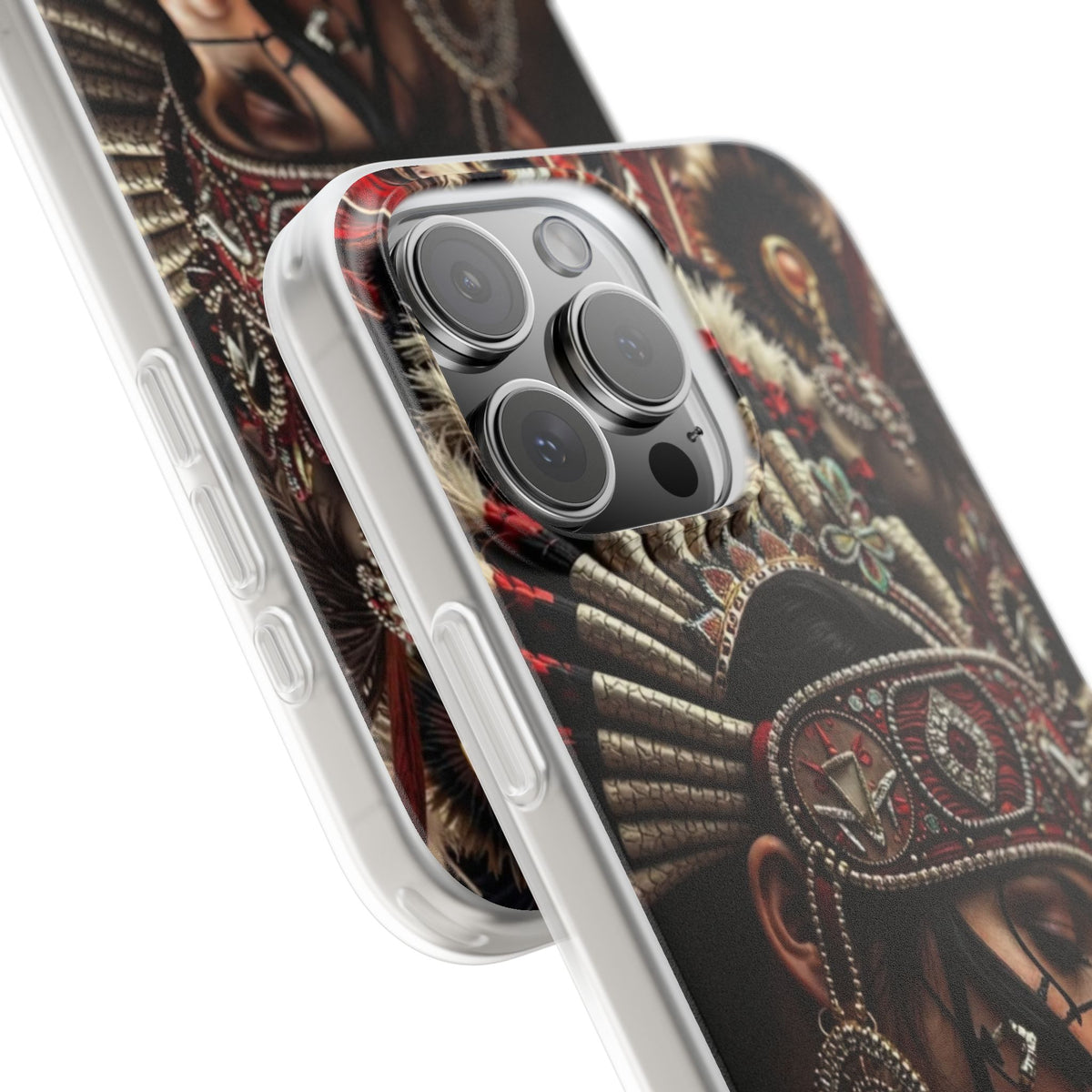Aztec Goddess Spirit – Flexi Phone Case (iPhone & Samsung • Clear TPU • Made in USA • Personalized Option)