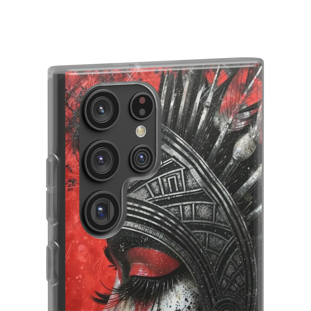Aztec Fearless Goddess – Flexi Phone Case (iPhone & Samsung • Clear TPU • Made in USA • Personalized Option)