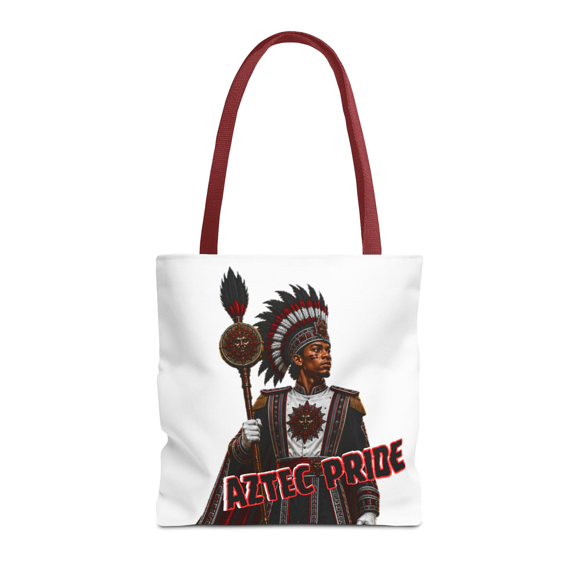 Aztec Band Warrior Tote Bag | Aztec-Inspired AI Art • Made & Shipped in the USA • 🚚 FREE USA Shipping • FREE Personalization