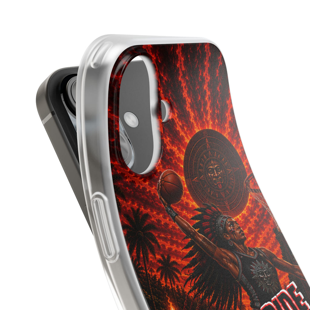 Aztec Basketball Female Warrior – Flexi Phone Case (iPhone & Samsung • Clear TPU • Made & Shipped in the USA • 🚚 FREE USA Shipping • Personalized Option)