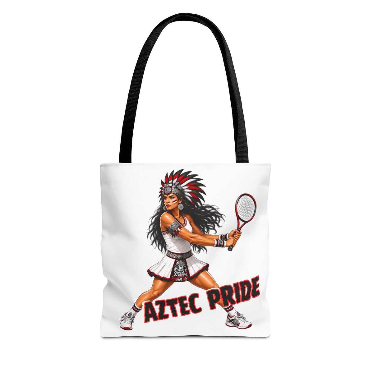 Aztec Tennis Female Warrior Tote Bag | Aztec-Inspired AI Art • Made & Shipped in the USA • 🚚 FREE USA Shipping • FREE Personalization