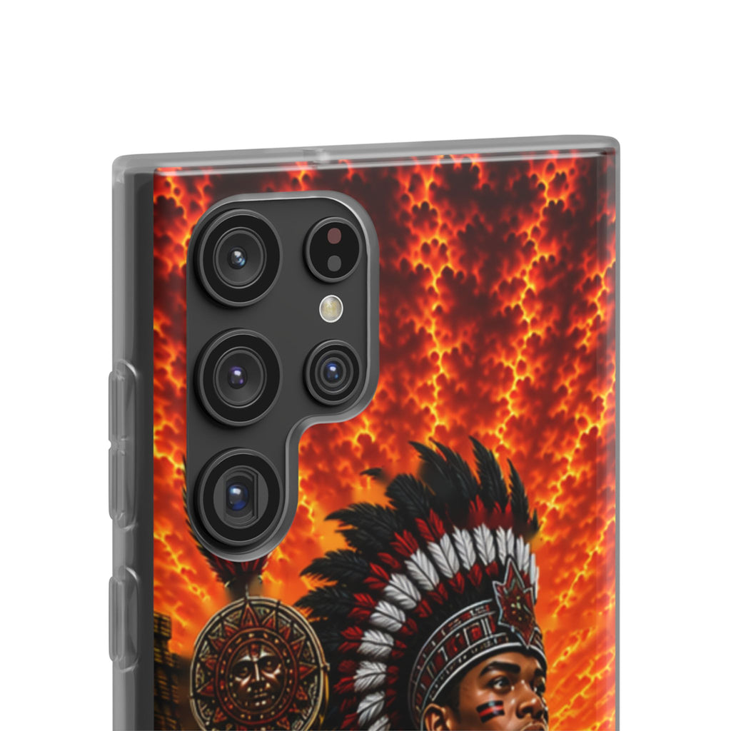 Aztec Drum Major Warrior – Flexi Phone Case (iPhone & Samsung • Clear TPU • Made & Shipped in the USA • 🚚 FREE USA Shipping • Personalized Option)