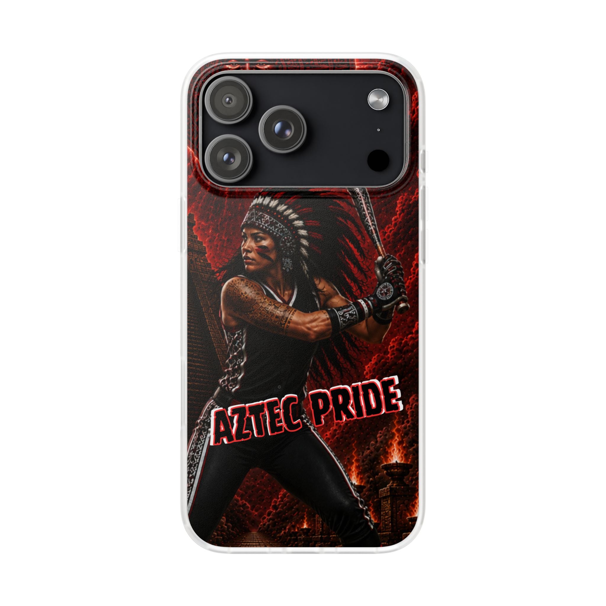 Aztec Softball Warrior – Flexi Phone Case (iPhone & Samsung • Clear TPU • Made in USA • Personalized Option)