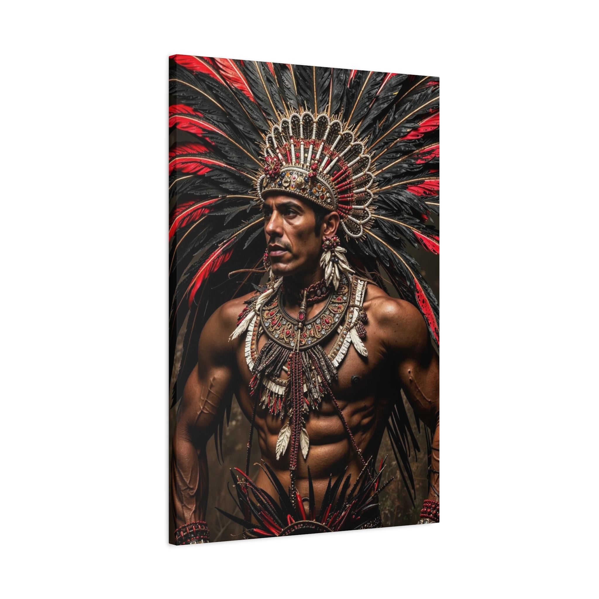 Aztec Sun Guardian – Bold Aztec Wall Art Canvas
