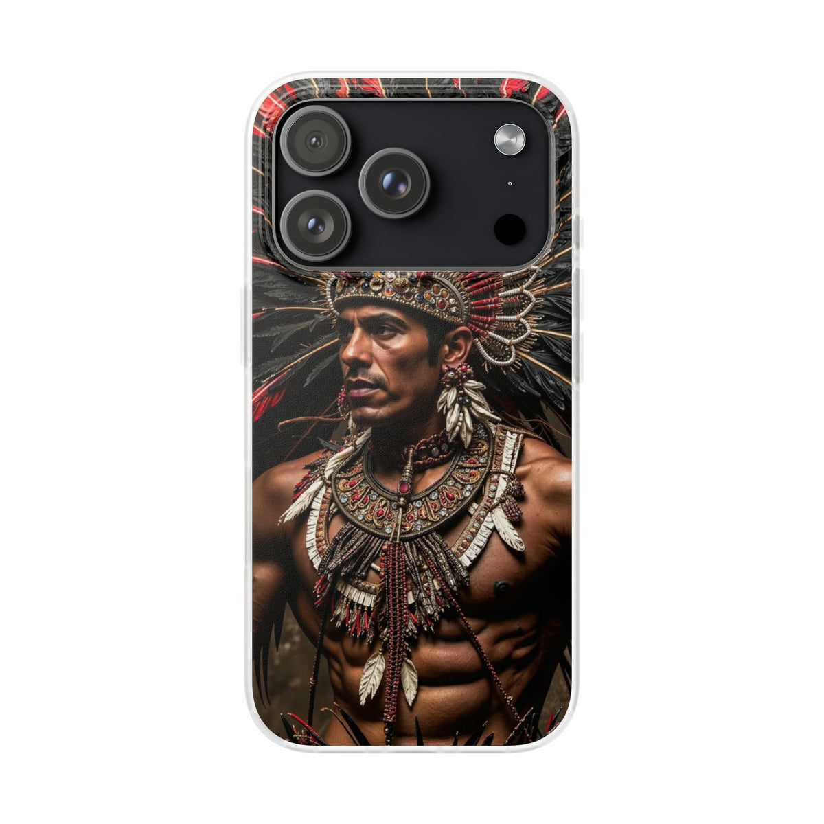 Aztec Sun Guardian – Flexi Phone Case (iPhone & Samsung • Clear TPU • Made in USA • Personalized Option)
