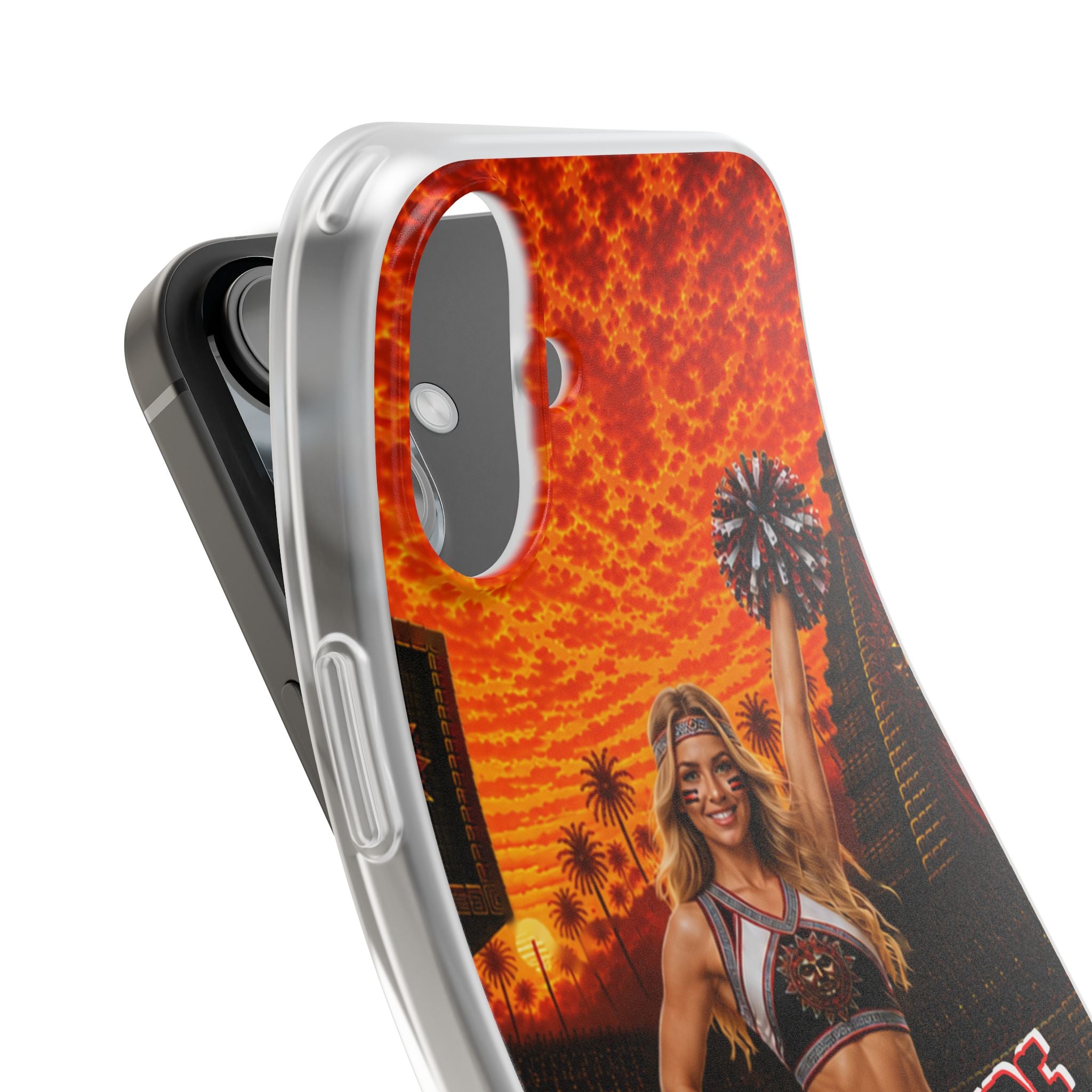 Aztec Cheerleader Warrior – Flexi Phone Case (iPhone & Samsung • Clear TPU • Made & Shipped in the USA • 🚚 FREE USA Shipping • Personalized Option)