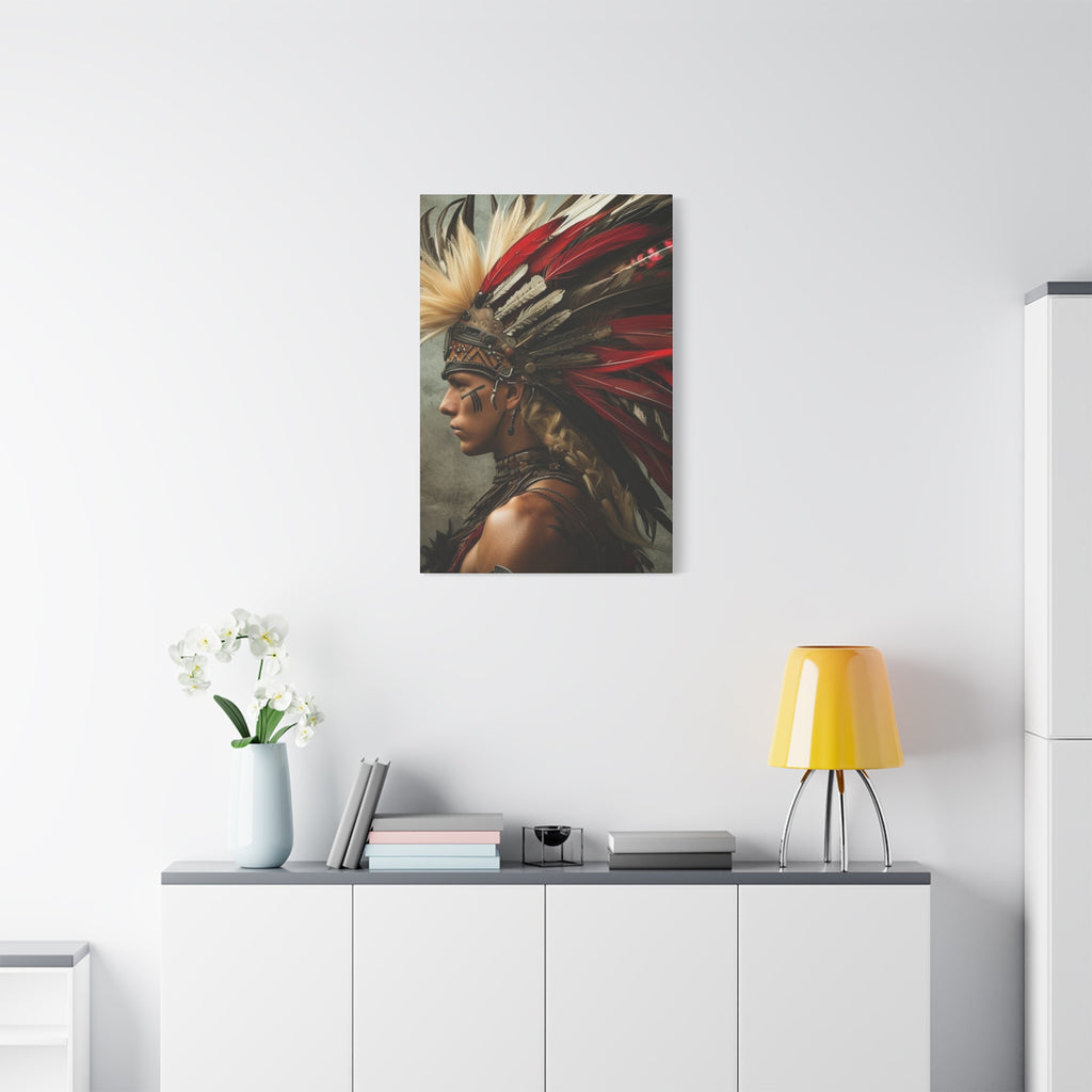 Aztec Storm Warrior – Bold Aztec Wall Art Canvas