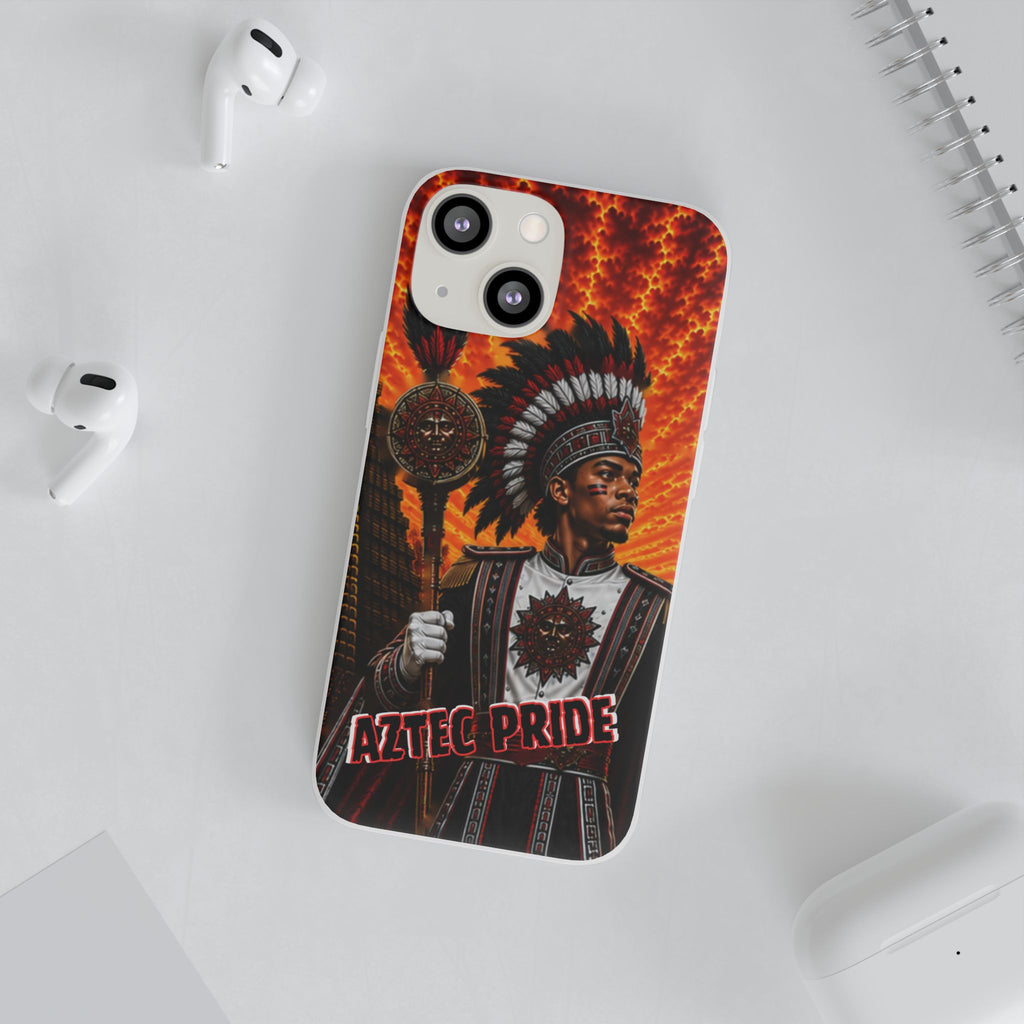 Aztec Drum Major Warrior – Flexi Phone Case (iPhone & Samsung • Clear TPU • Made & Shipped in the USA • 🚚 FREE USA Shipping • Personalized Option)