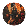 Aztec Basketball Female Warrior Round Vinyl Sticker 2”–6” | Made & Shipped in the USA • 🚚 FREE USA Shipping • Personalized Option