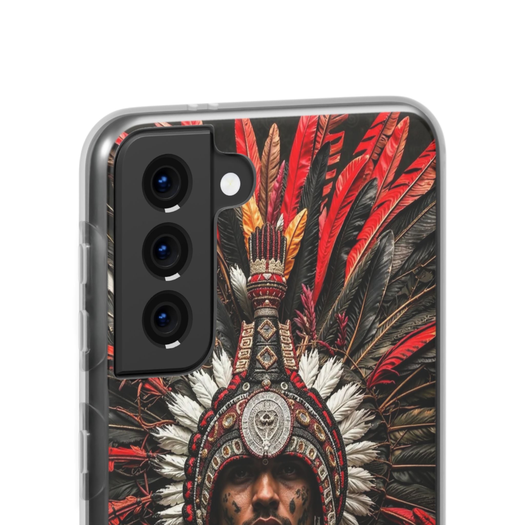 Aztec Warrior Eagle – Flexi Phone Case (iPhone & Samsung • Clear TPU • Made in USA • Personalized Option)