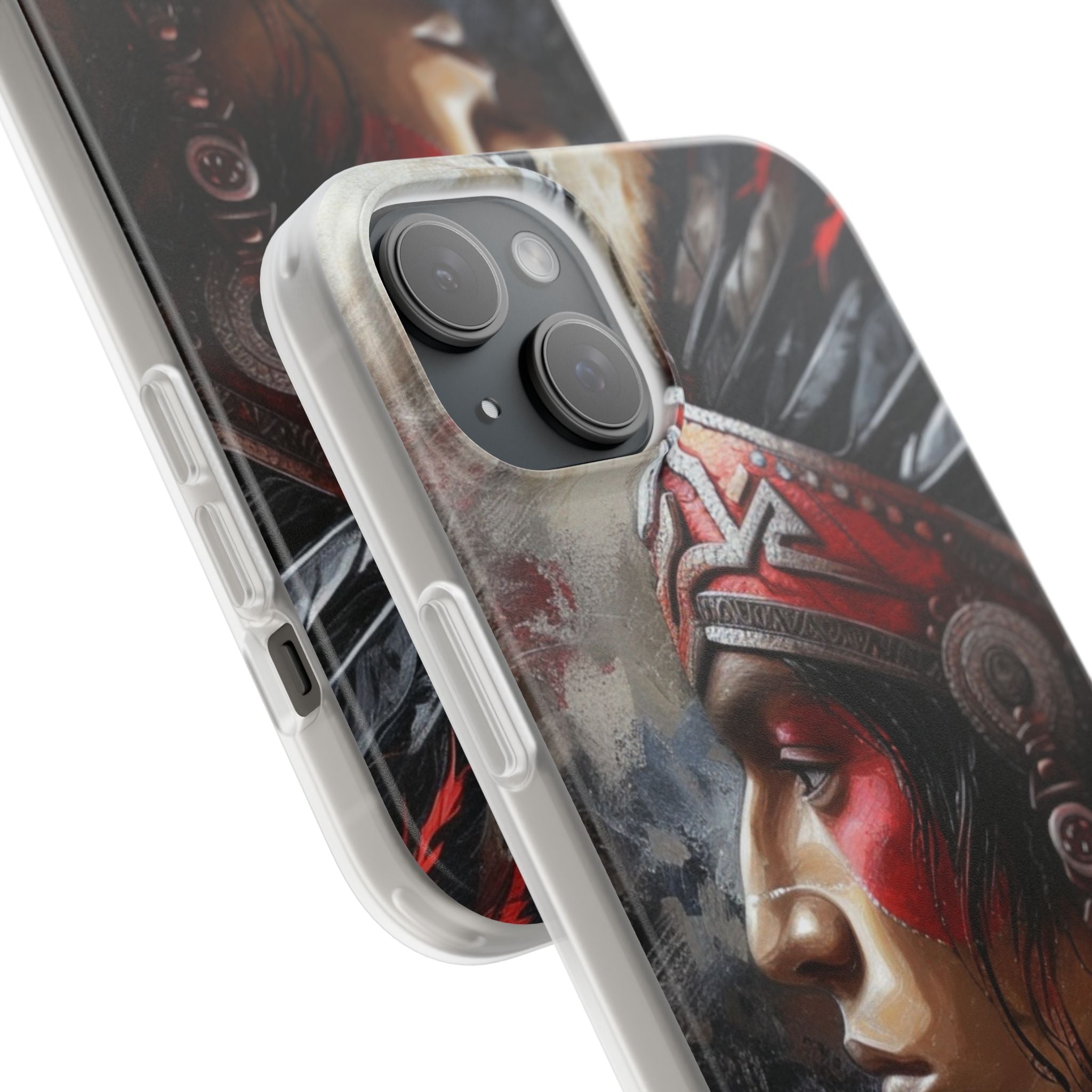 Aztec Silent Warrior – Flexi Phone Case (iPhone & Samsung • Clear TPU • Made in USA • Personalized Option)