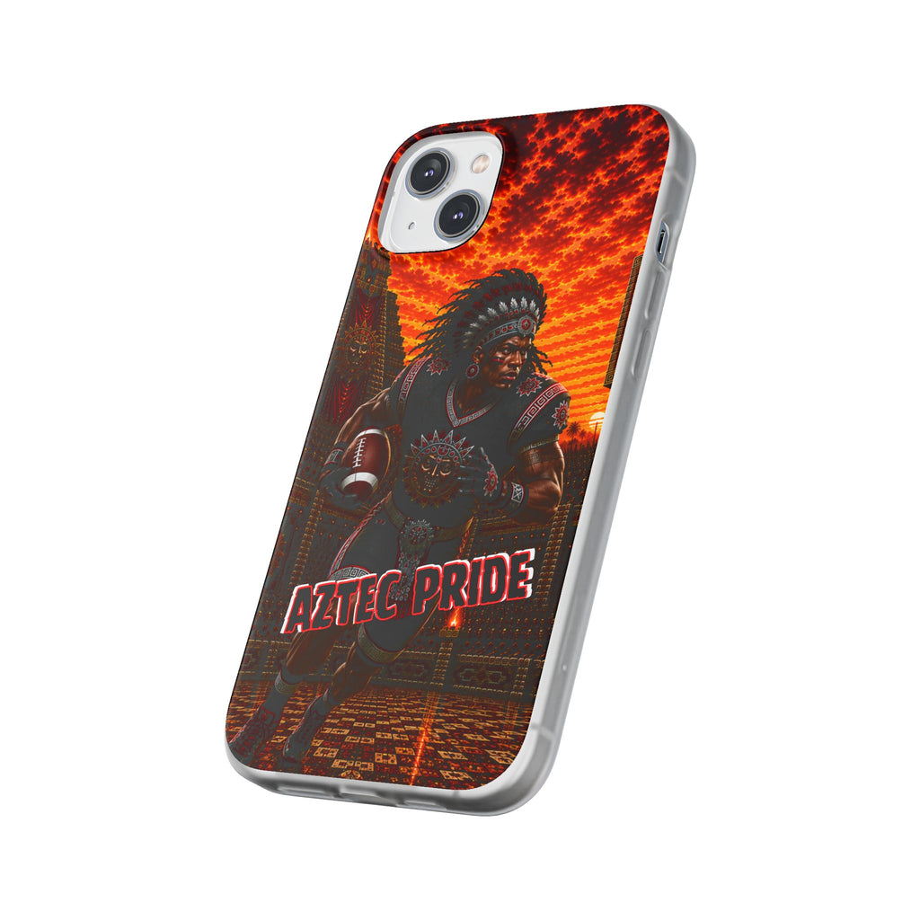 Aztec Football Warrior – Flexi Phone Case (iPhone & Samsung • Clear TPU • Made & Shipped in the USA • 🚚 FREE USA Shipping • Personalized Option)
