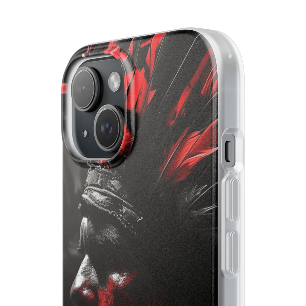 Aztec Jaguar Warrior – Flexi Phone Case (iPhone & Samsung • Clear TPU • Made in USA • Personalized Option)