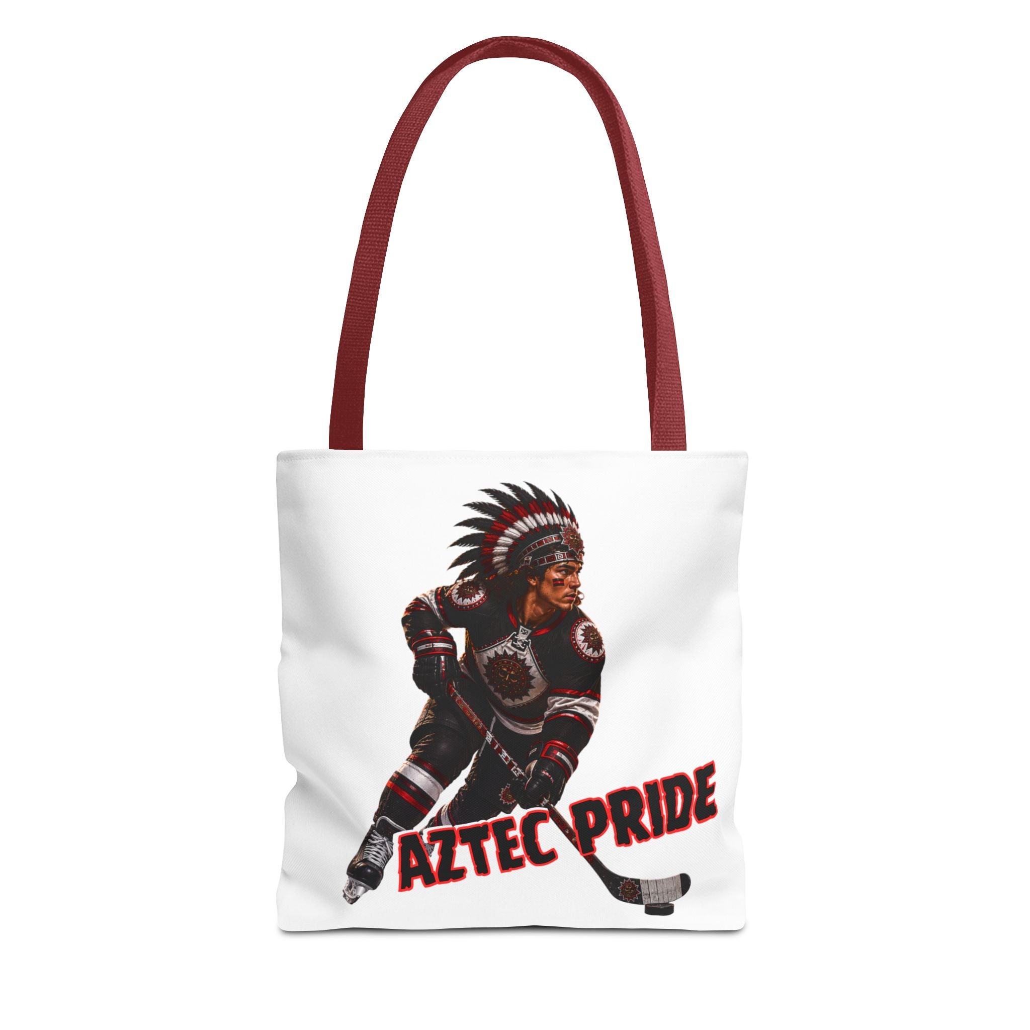 Aztec Hockey Warrior Tote Bag | Aztec-Inspired AI Art • Made & Shipped in the USA • 🚚 FREE USA Shipping • FREE Personalization