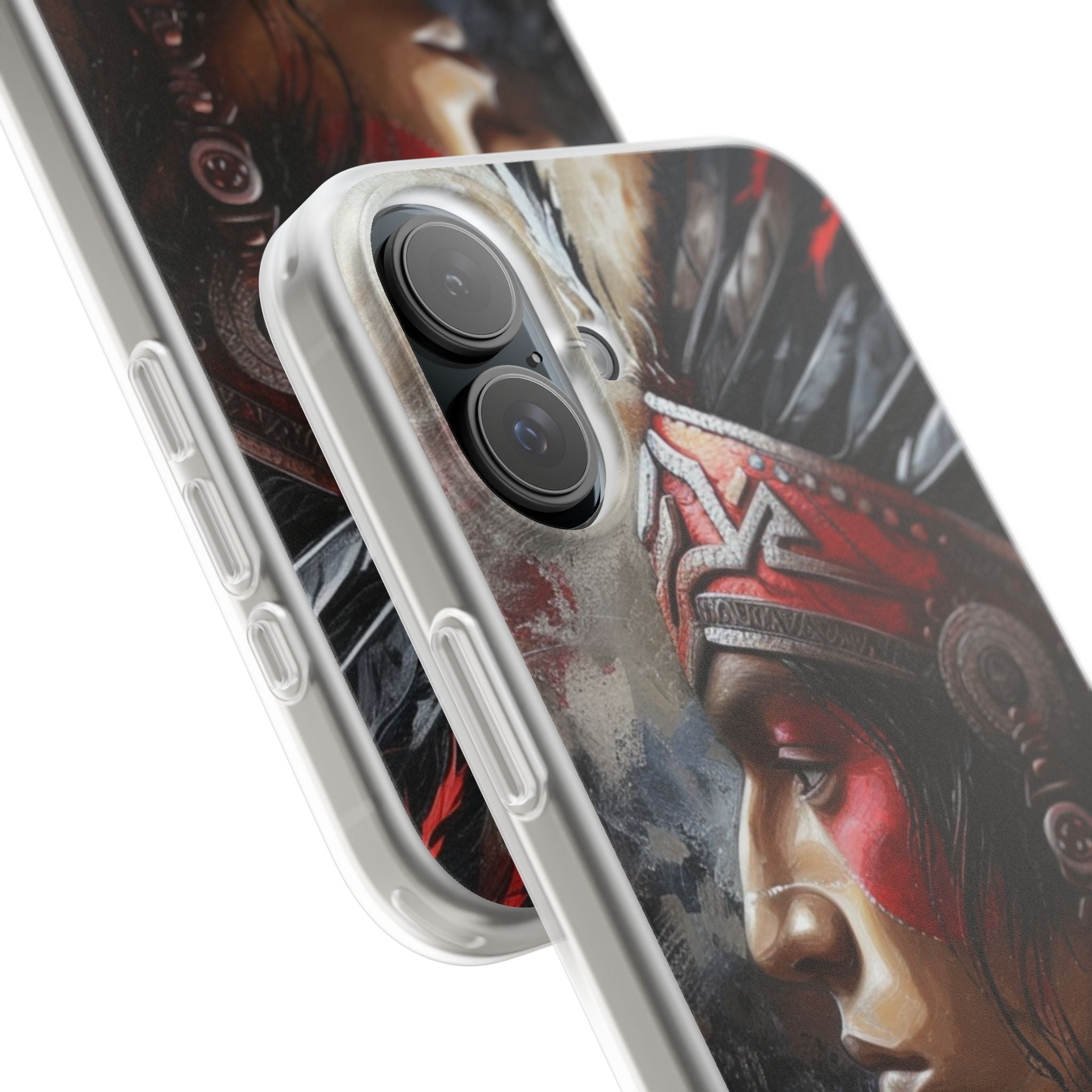 Aztec Silent Warrior – Flexi Phone Case (iPhone & Samsung • Clear TPU • Made in USA • Personalized Option)