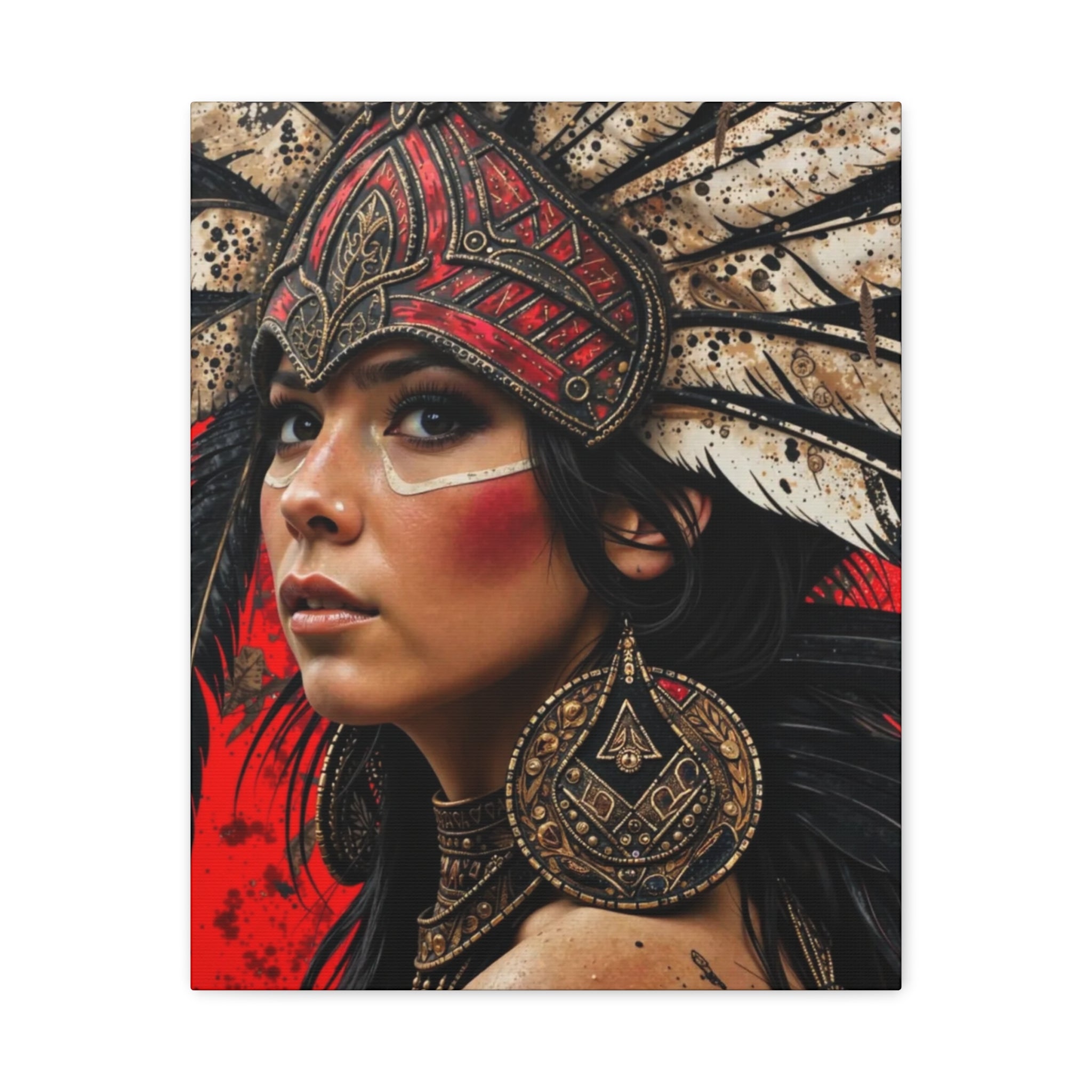 Aztec Moon Goddess – Bold Aztec Wall Art Canvas