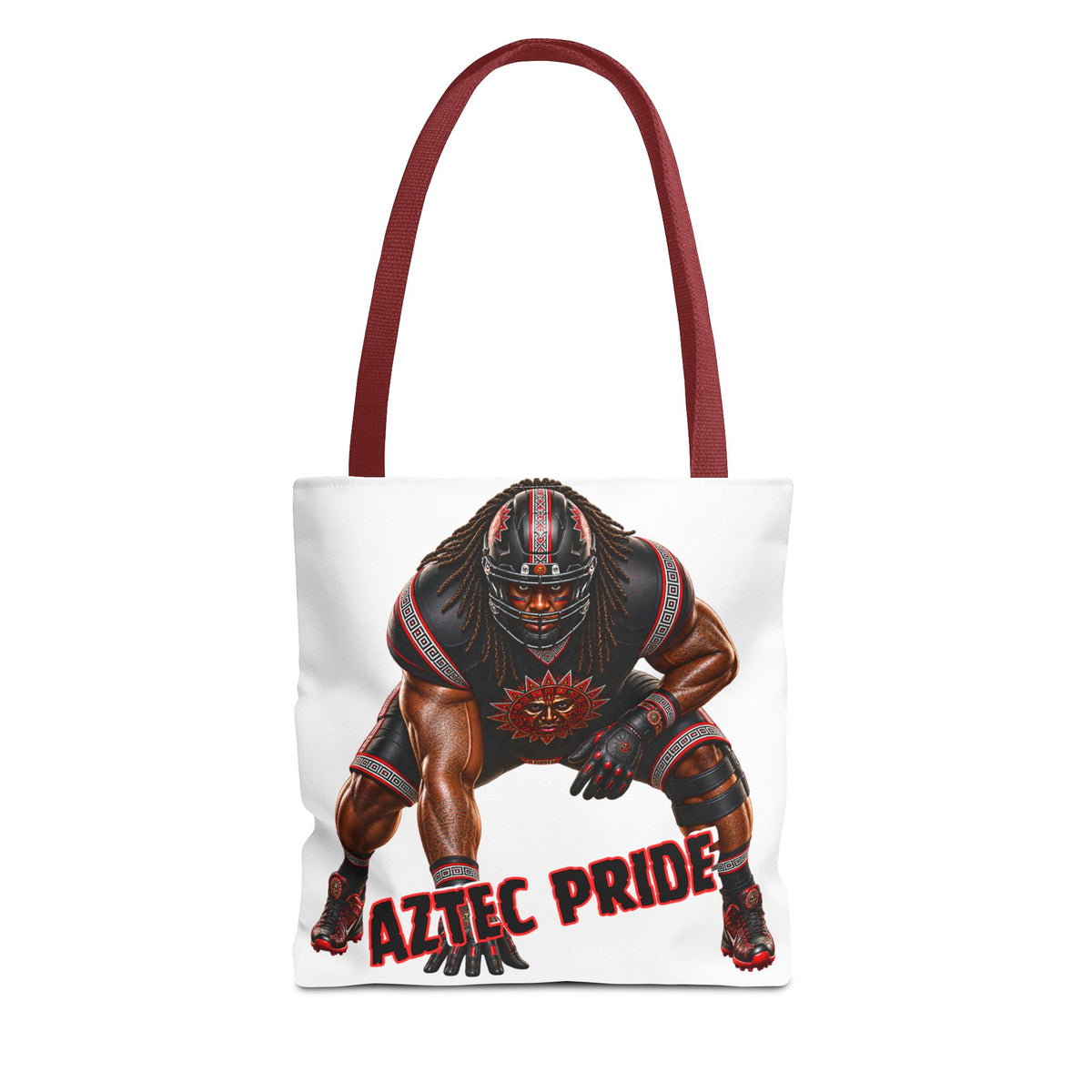 Aztec Football O-Line Warrior Tote Bag | Aztec-Inspired AI Art • Made & Shipped in the USA • 🚚 FREE USA Shipping • FREE Personalization